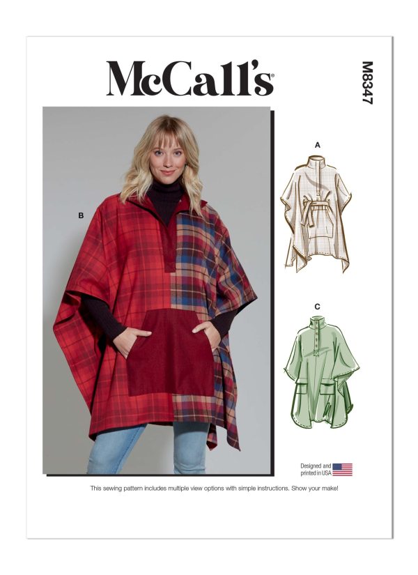 McCall's Sewing Pattern M8347 Misses' Poncho