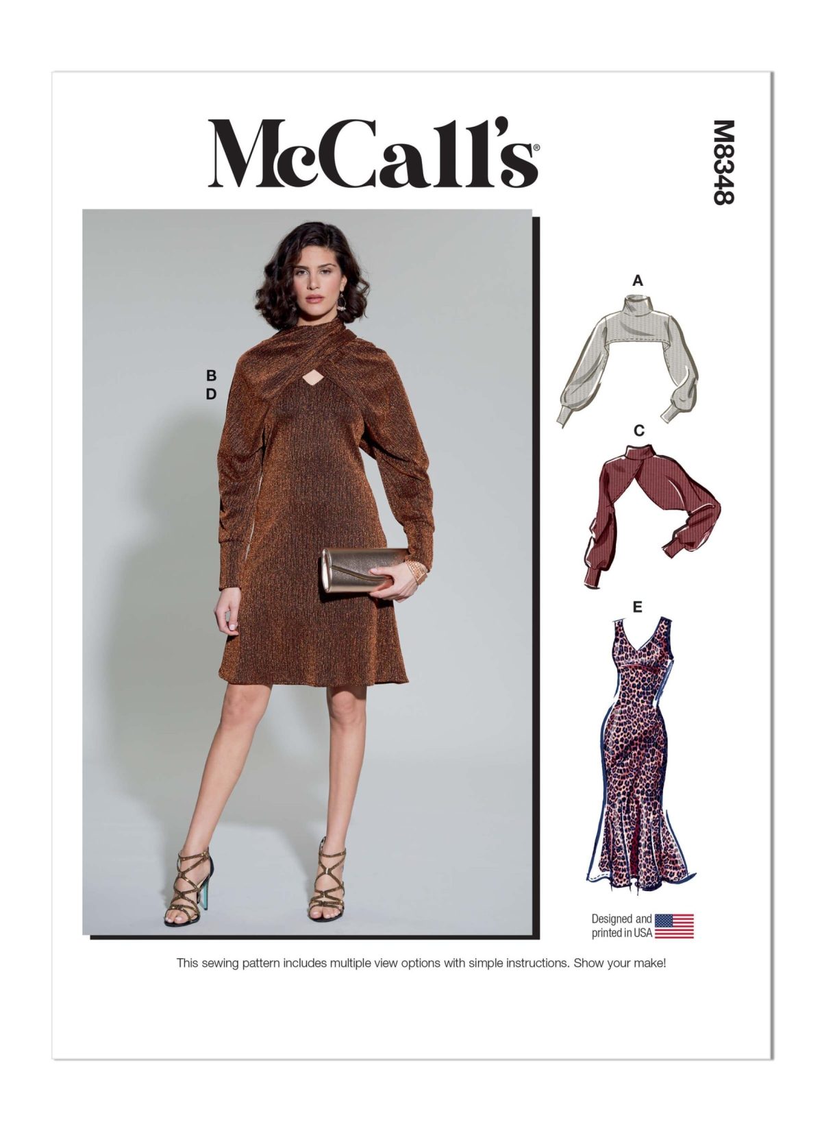 McCall's Sewing Pattern M8348 Misses' Dress and Shrug