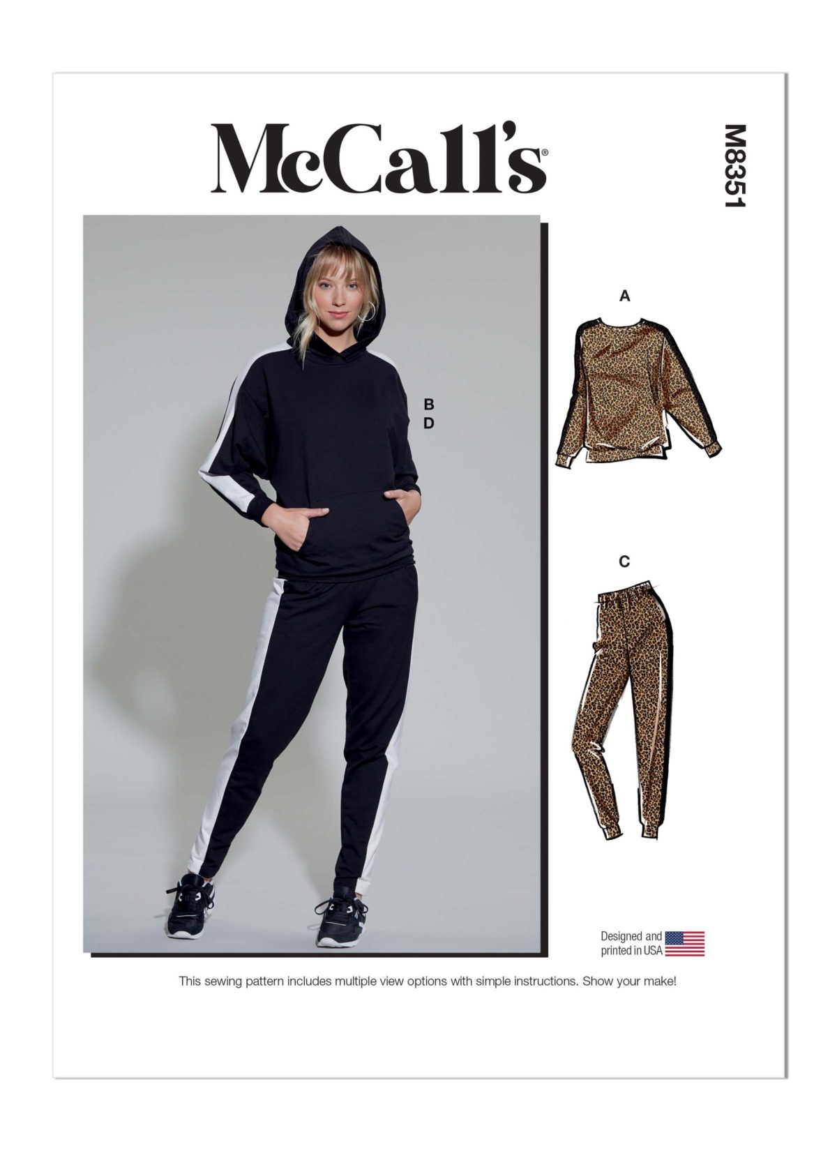 McCall's Sewing Pattern M8351 Misses' Lounge Trousers, Top and Hoodie