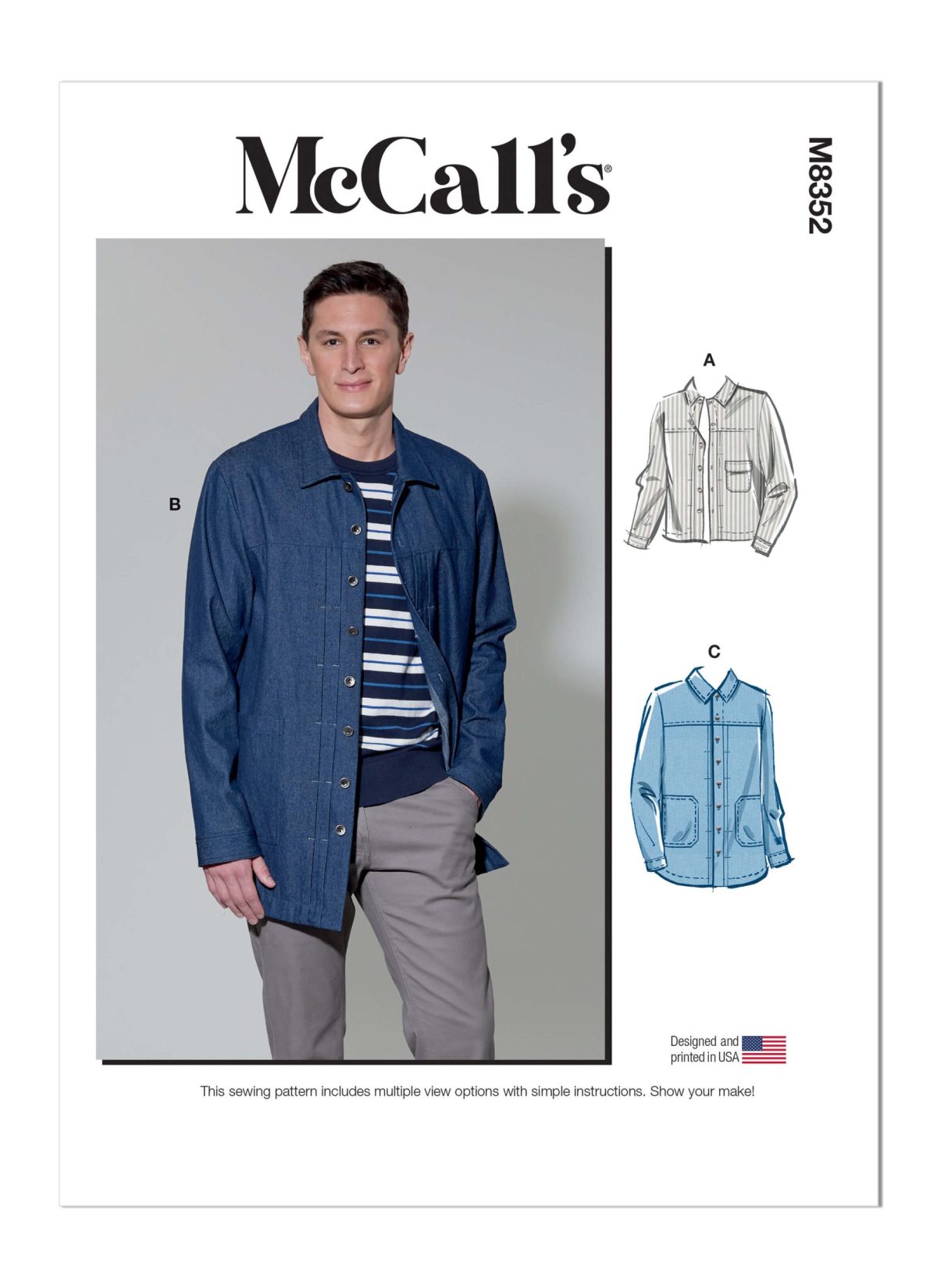 McCall's Sewing Pattern M8352 Men's Jacket Sewdirect