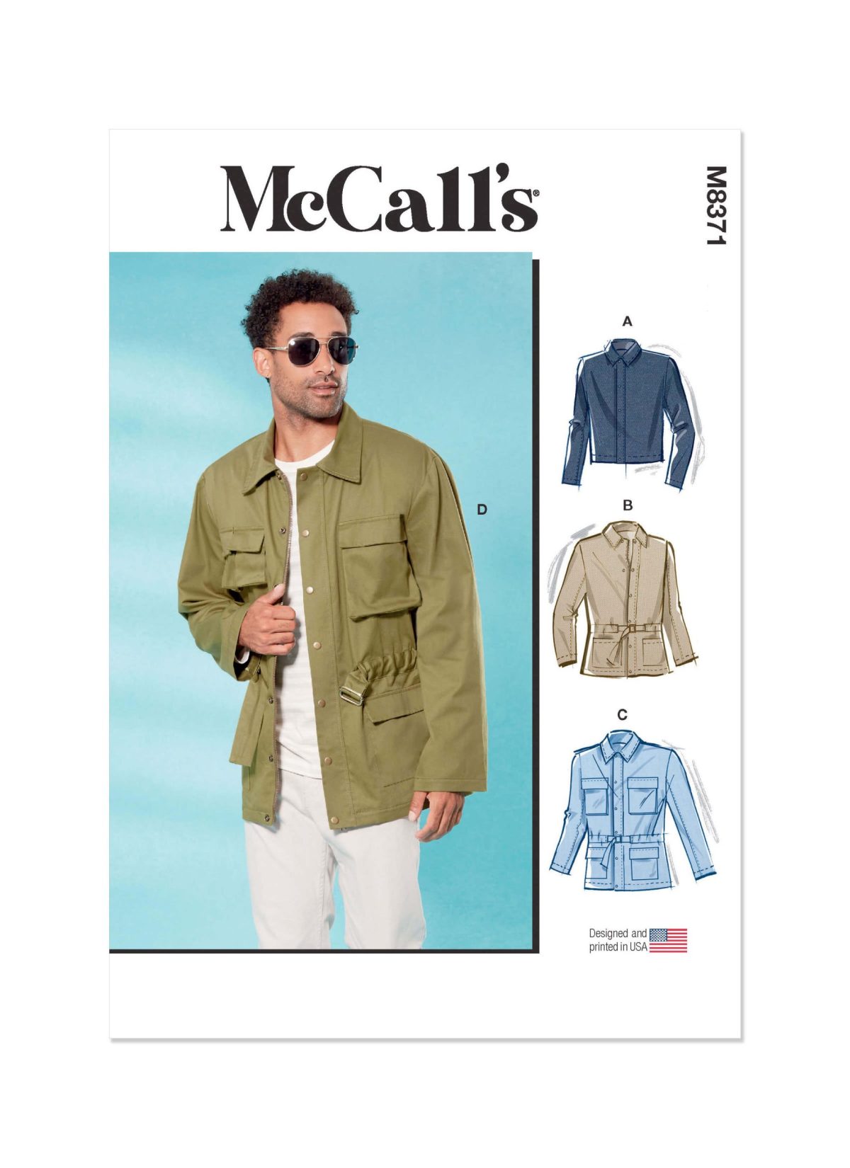 ジャケット・アウター Peschetto Genova Whole Pattern Jacket McCall's Sewing Pattern M8371 Men's Jacket in Two Lengths - Sewdirect