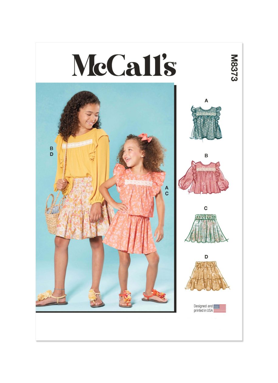 McCall's Sewing Pattern M8373 Children's and Girls' Top and Skirt