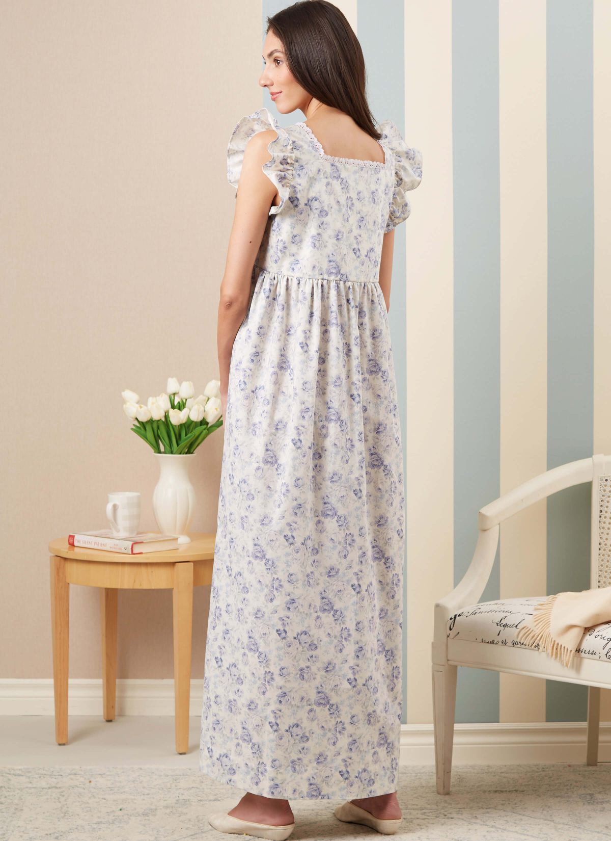 McCall's Sewing Pattern M8381 Misses' Robe, Tie Belt and Nightgown by Laura Ashley