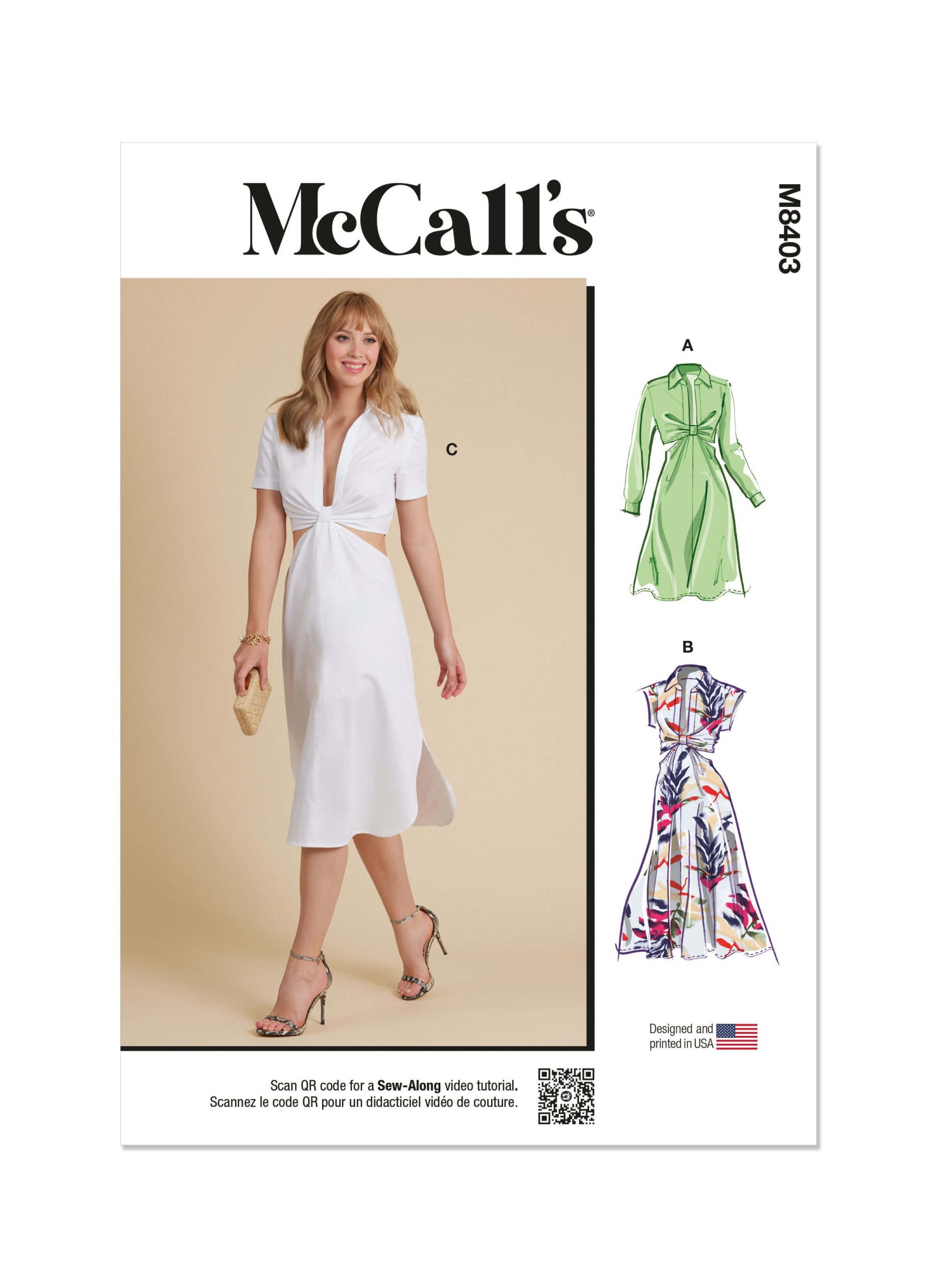 McCall’s Sewing Pattern M8403 Misses’ Dress
