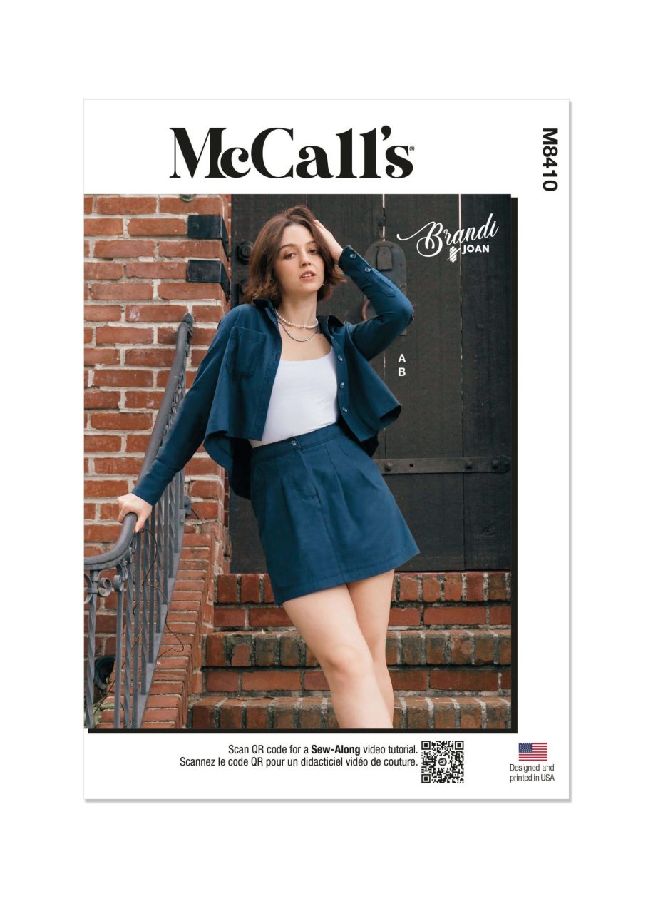 McCall's Sewing Pattern M8410 Misses' Shirt and Mini Skirt by Brandi Joan