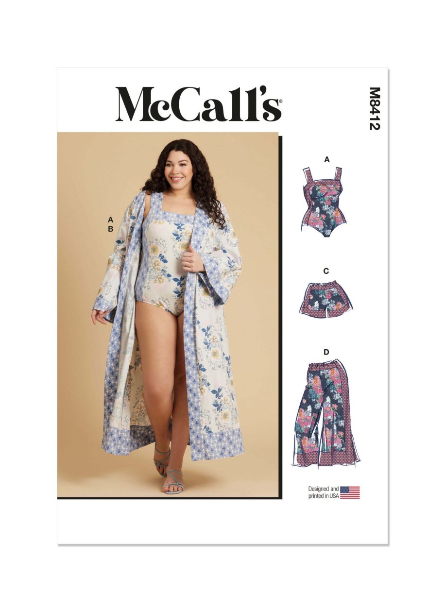 McCall's Sewing Pattern M8412 Women's Bodysuit, Robe, Shorts and Trousers