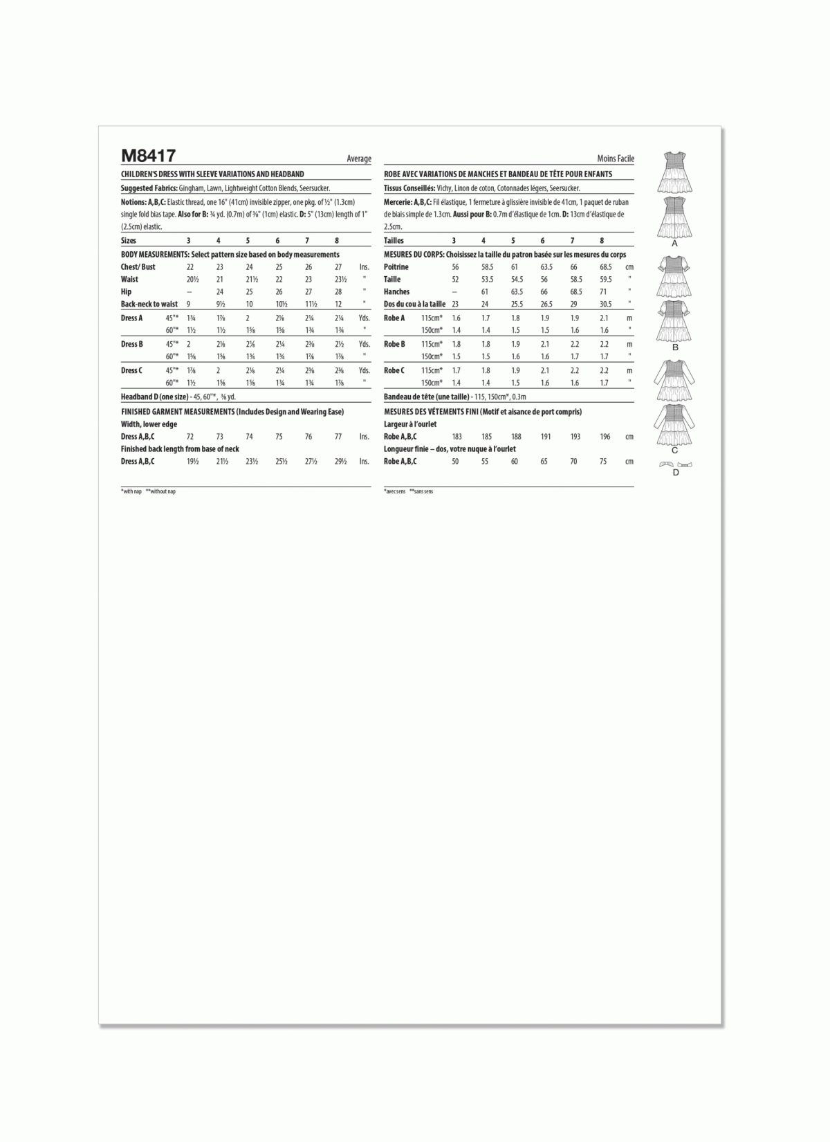 McCall's Sewing Pattern M8417 Toddlers' Romper in Two Lengths, Dresses, Jacket and Shirt by Laura Ashley