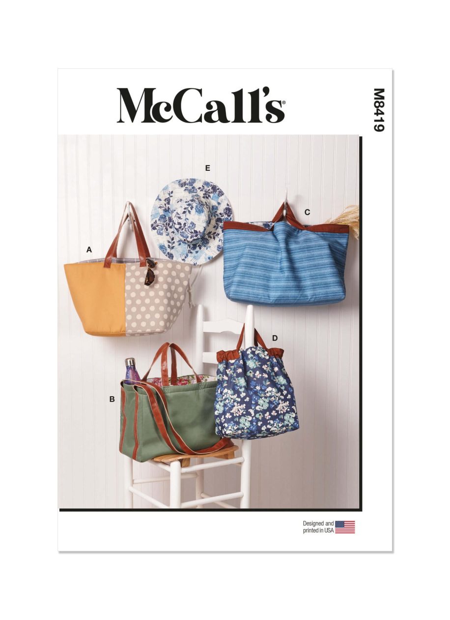 McCall's Sewing Pattern M8419 Tote Bags and Hat