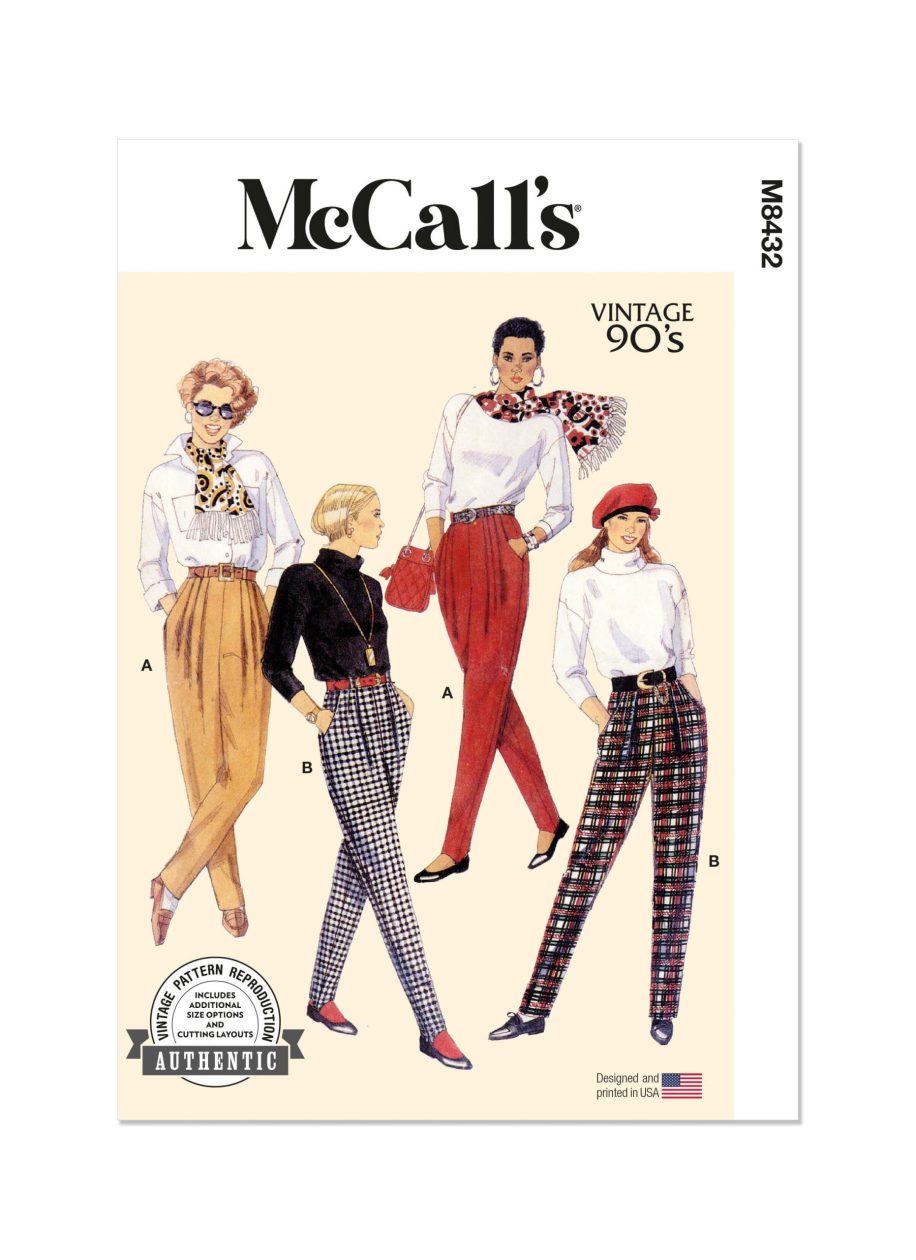 McCall's Sewing Pattern M8432 Vintage Misses' Trousers
