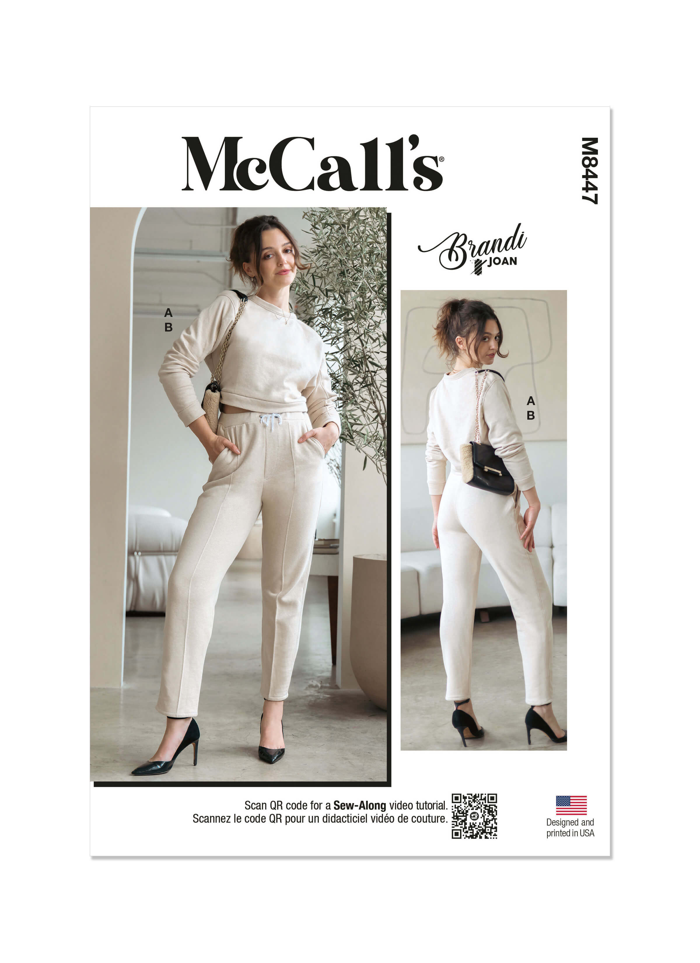 McCall's Sewing Pattern M8447 Misses' Knit Top and Bottoms by Brandi Joan