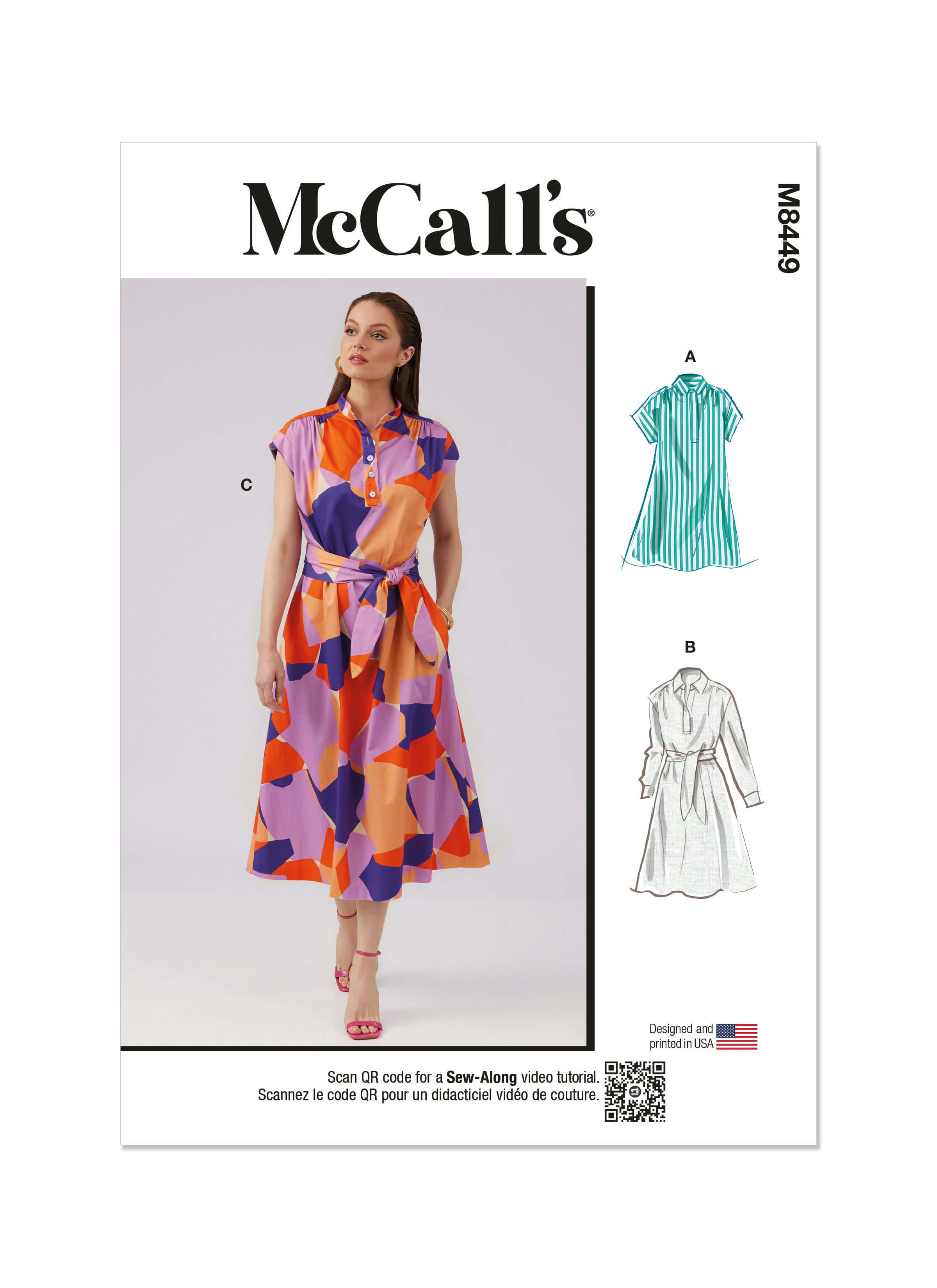McCall's Sewing Pattern M8449 Misses' Dresses and Sash