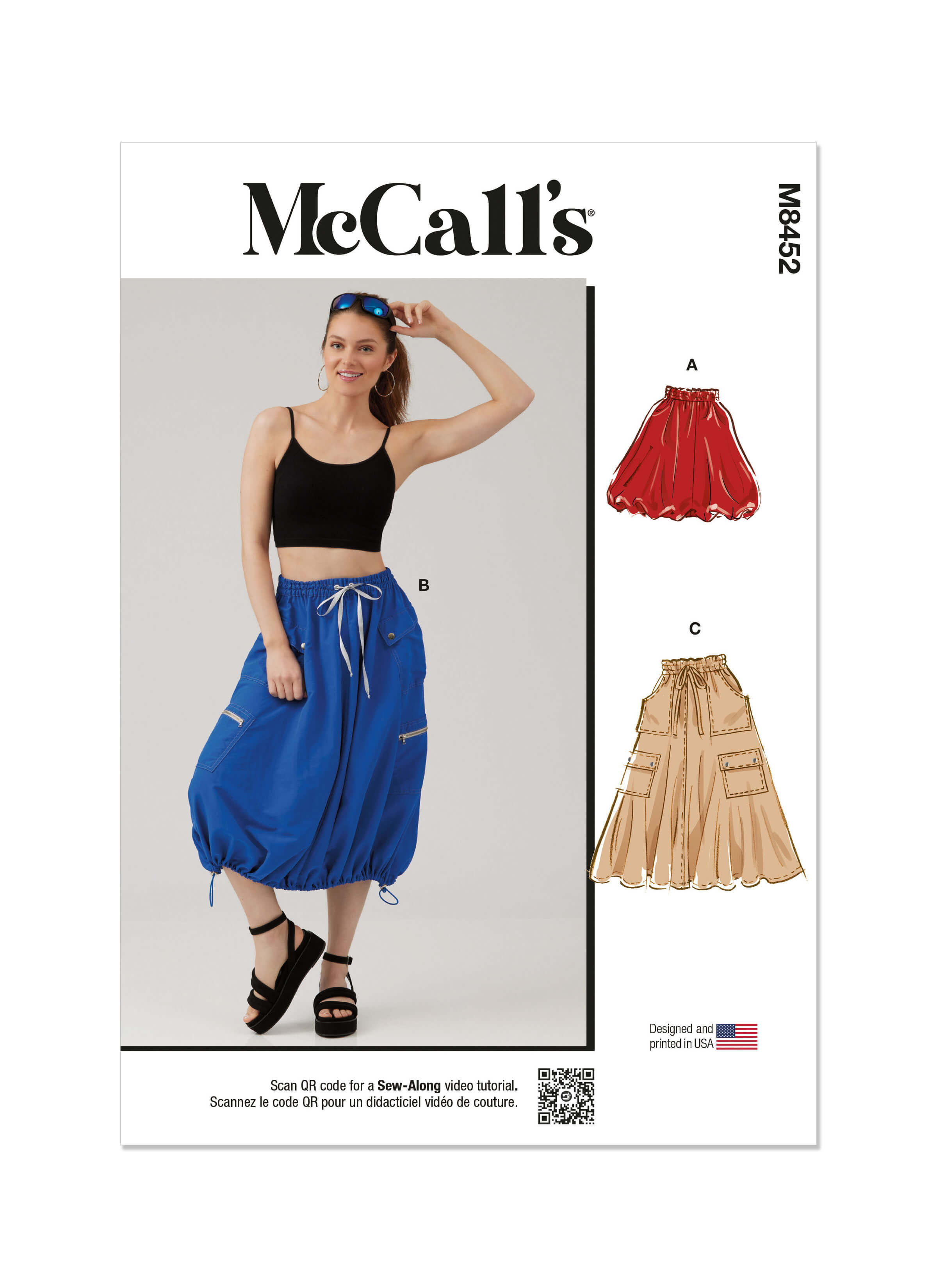 McCall's Sewing Pattern M8452 Misses' Skirt In Two Lengths