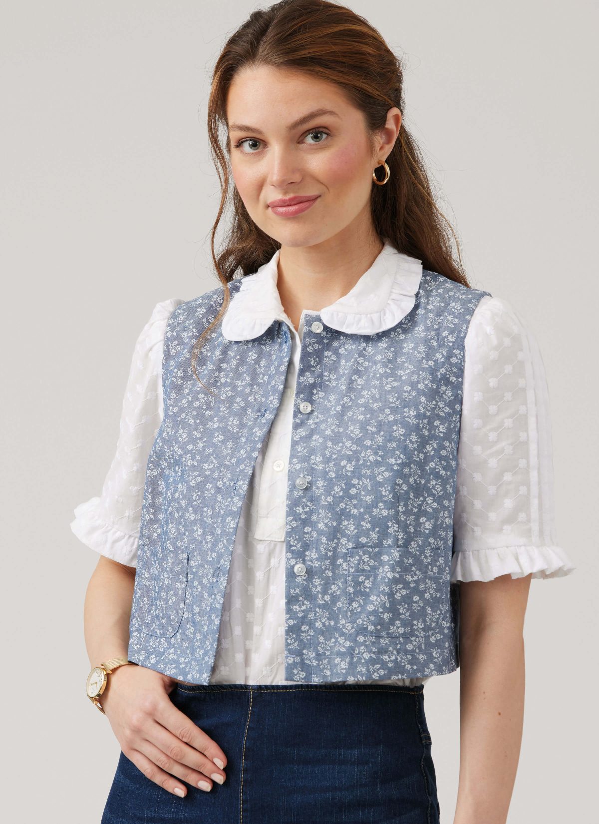 McCall's Sewing Pattern M8463 Misses' Blouse, Waistcoat, Skirt and Petticoat by Laura Ashley