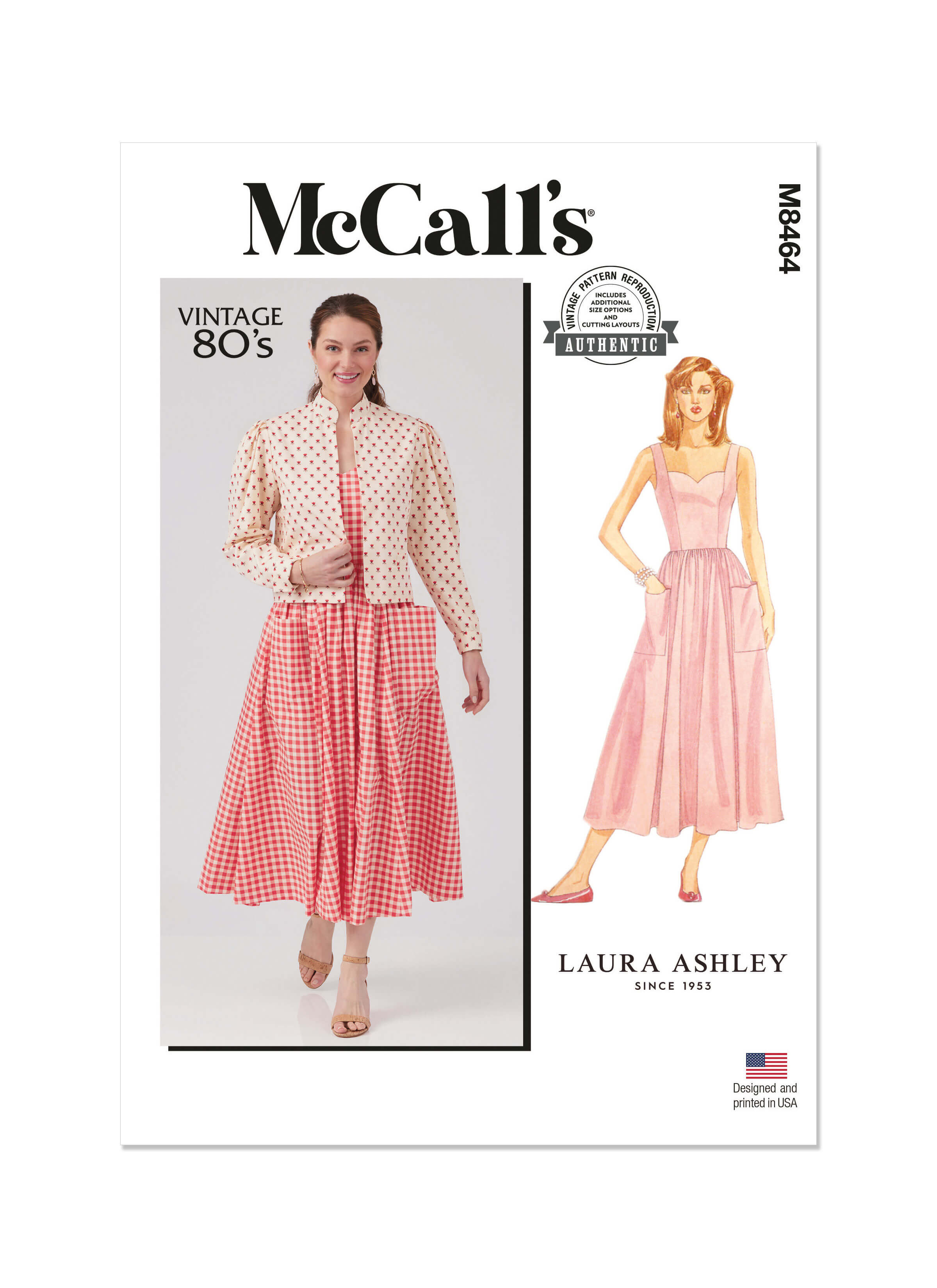 McCall's Sewing Pattern M8464 Misses' and Miss Petite Lined Jacket and Dress by Laura Ashley