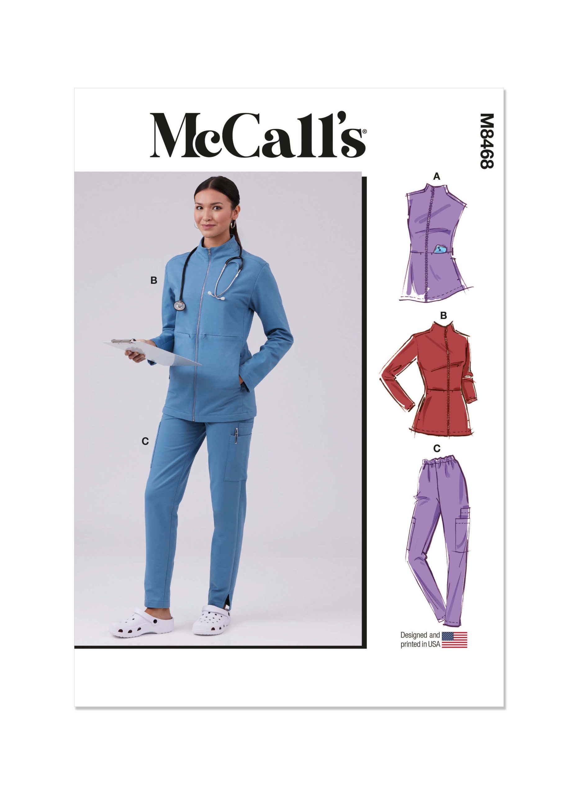 McCall’s Sewing Pattern M8468 Misses’ Scrubs