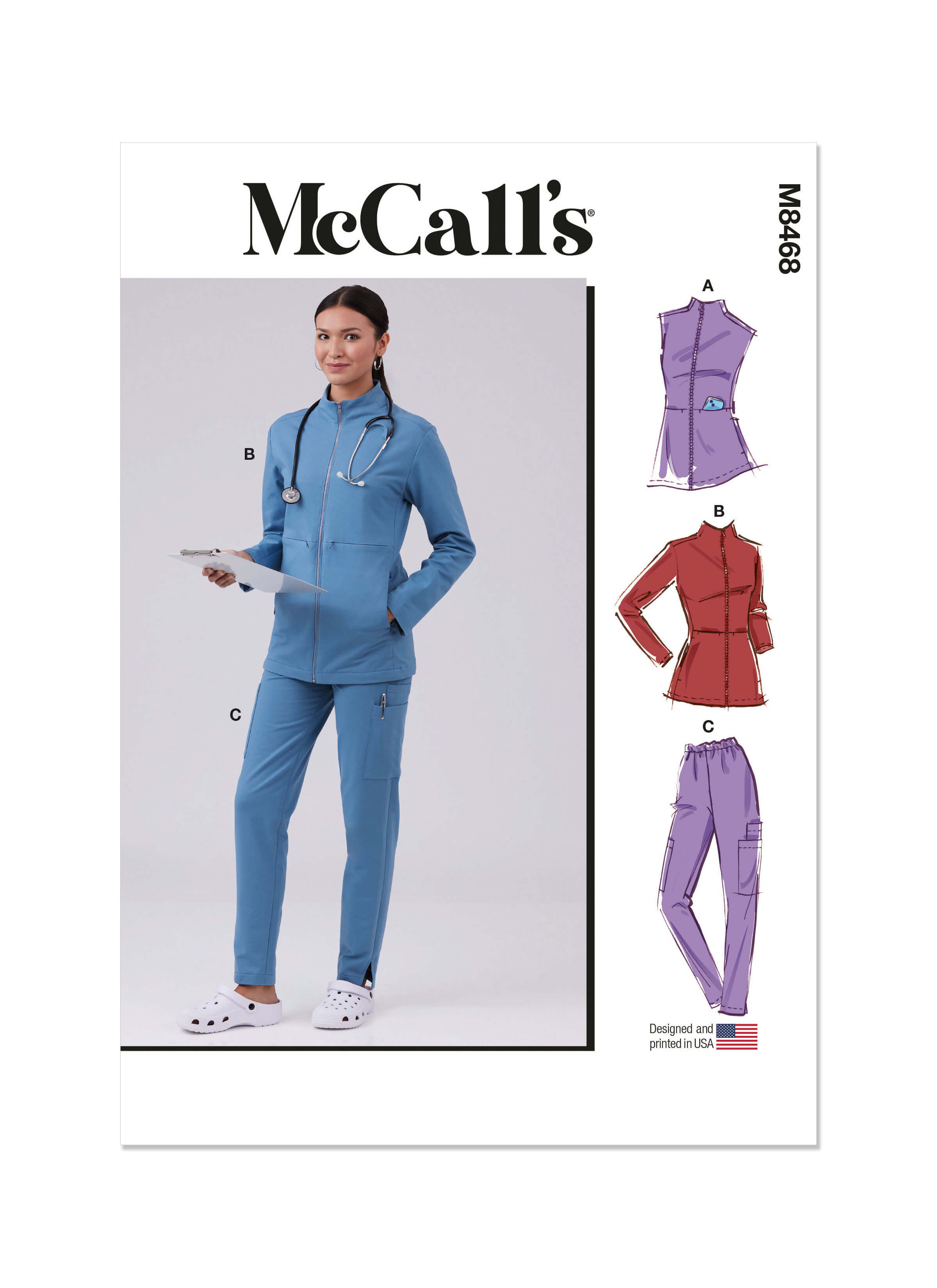 McCall's Sewing Pattern M8468 Misses' Scrubs