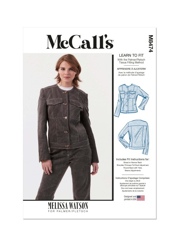 McCall's Sewing Pattern M8474 Misses' Jacket by Melissa Watson