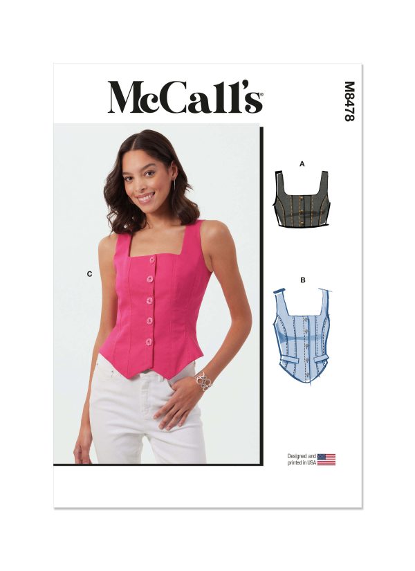 McCall's Sewing Pattern M8478 Misses' Corset Tops