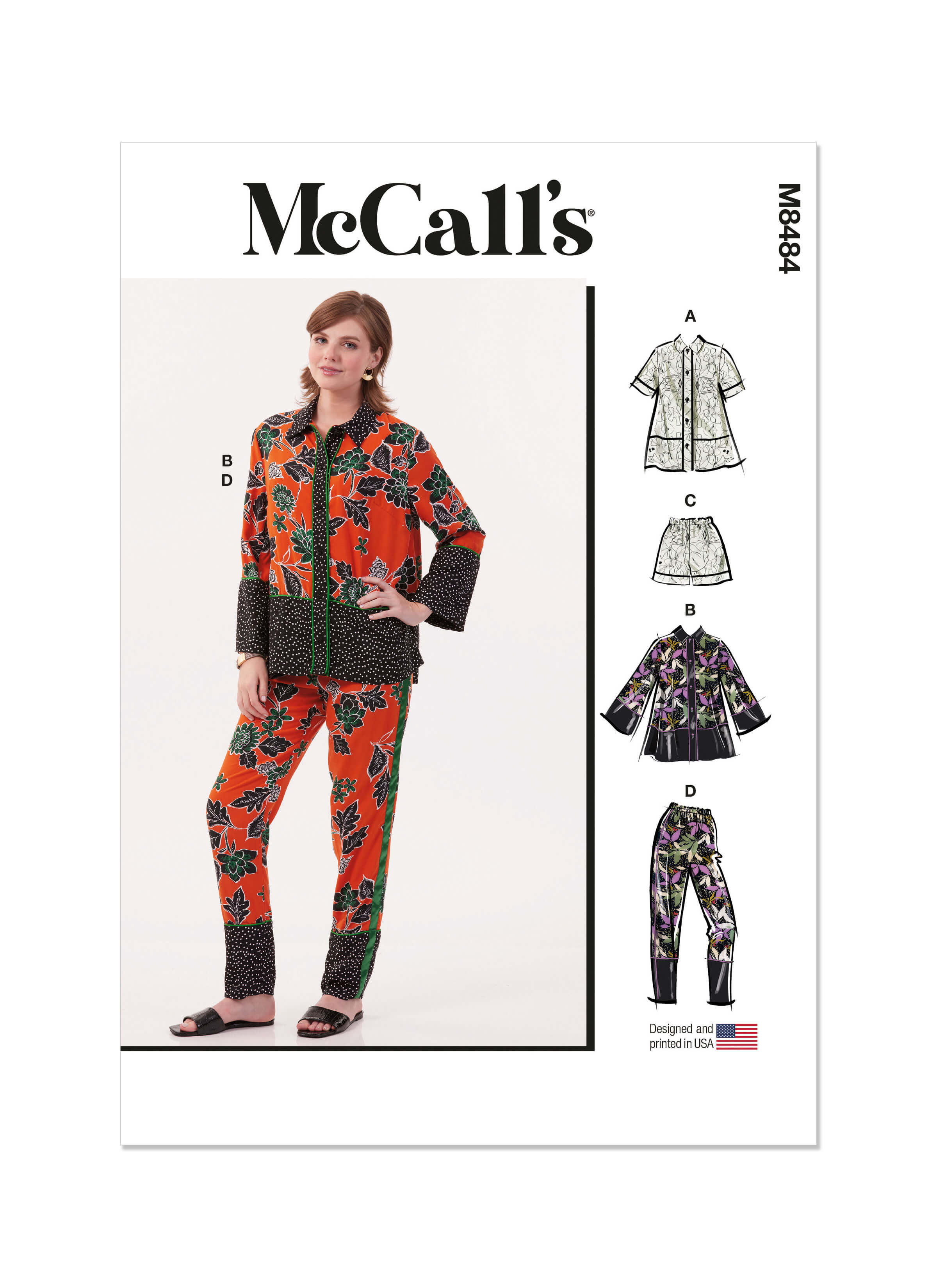 McCall's Sewing Pattern M8484 Misses' Pyjamas