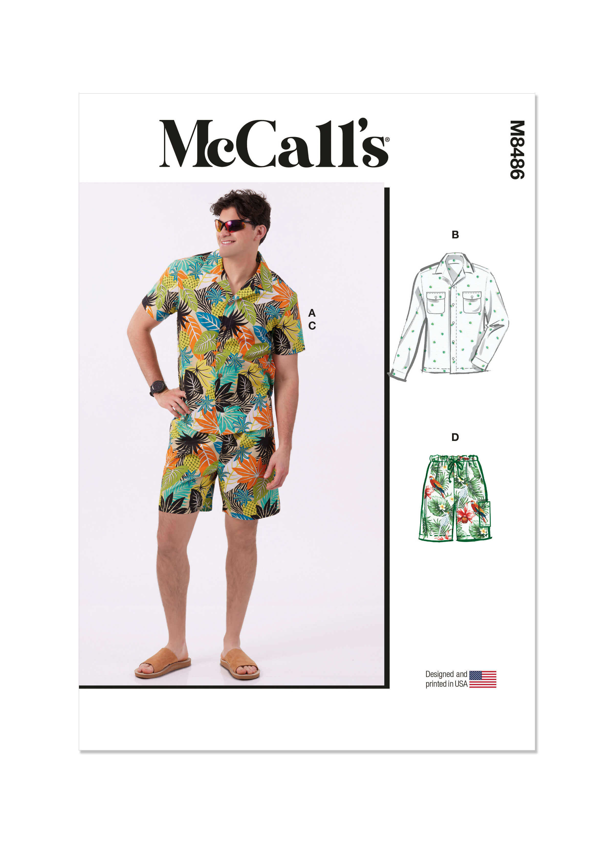 McCall's Sewing Pattern M8486 Men's Shirts and Shorts 
