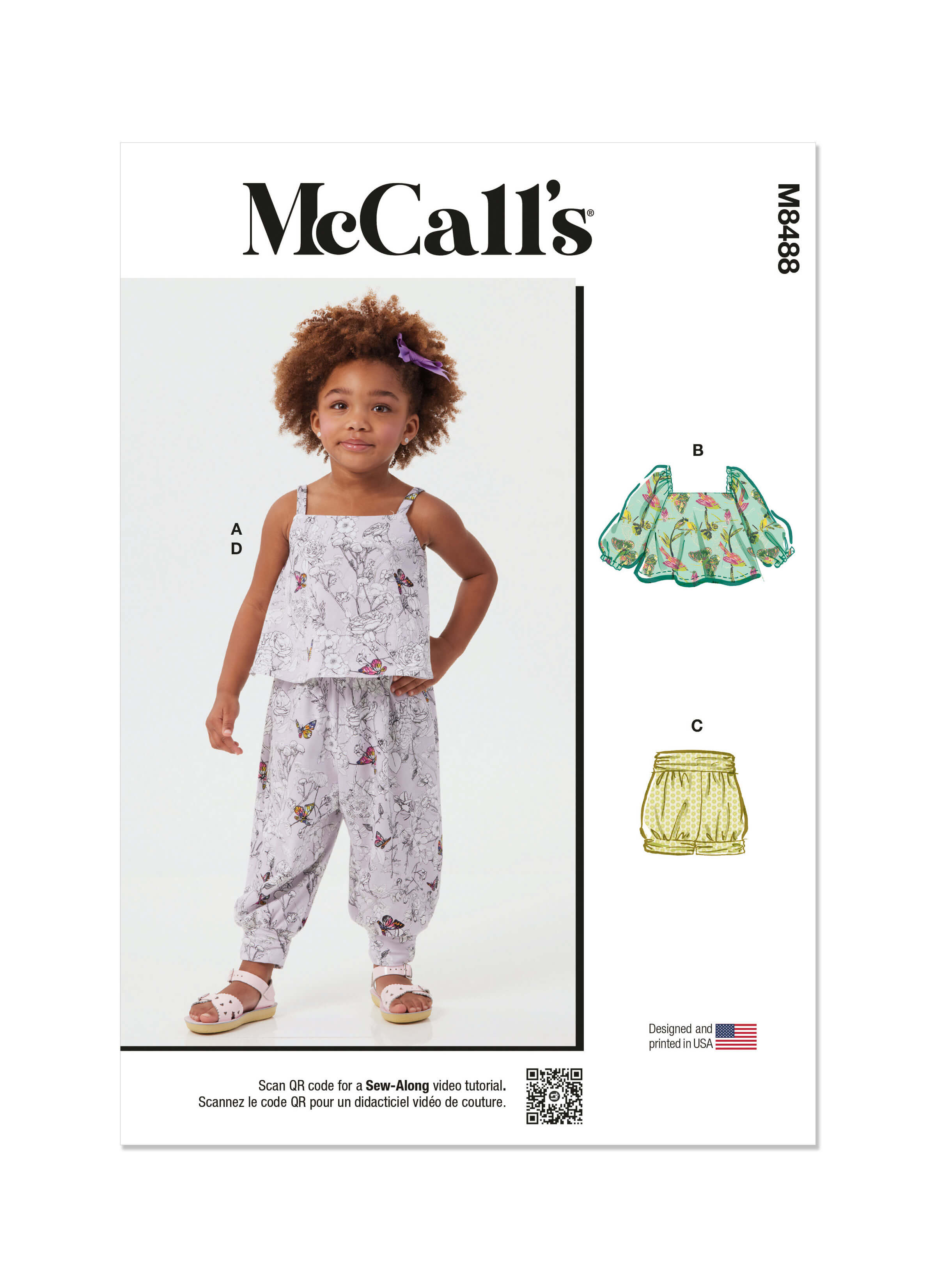 McCall's Sewing Pattern M8488 Toddlers' Knit Tops, Shorts and Trousers