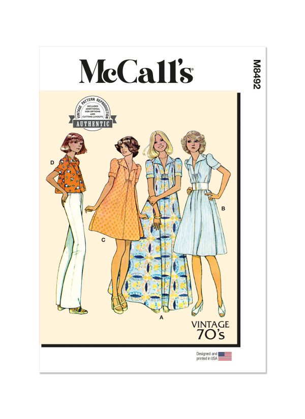 McCall's Sewing Pattern M8492 Misses' Dress or Top