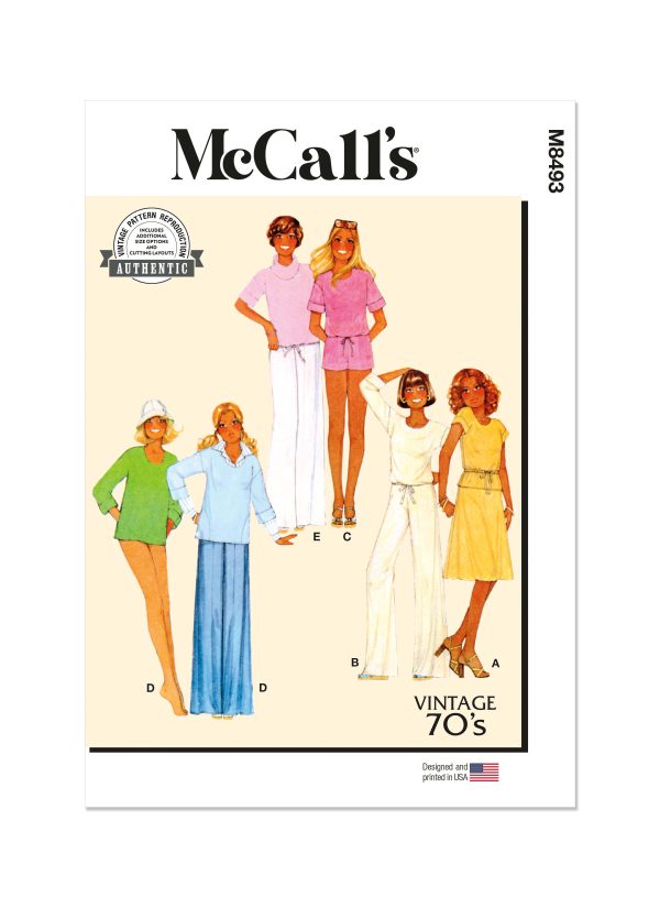 McCall's Sewing Pattern M8493 Misses' Knit Tops, Skirt, Trousers and Shorts