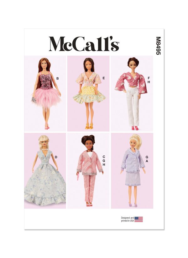 McCall's Sewing Pattern M8495 11.5" Fashion Doll Clothes