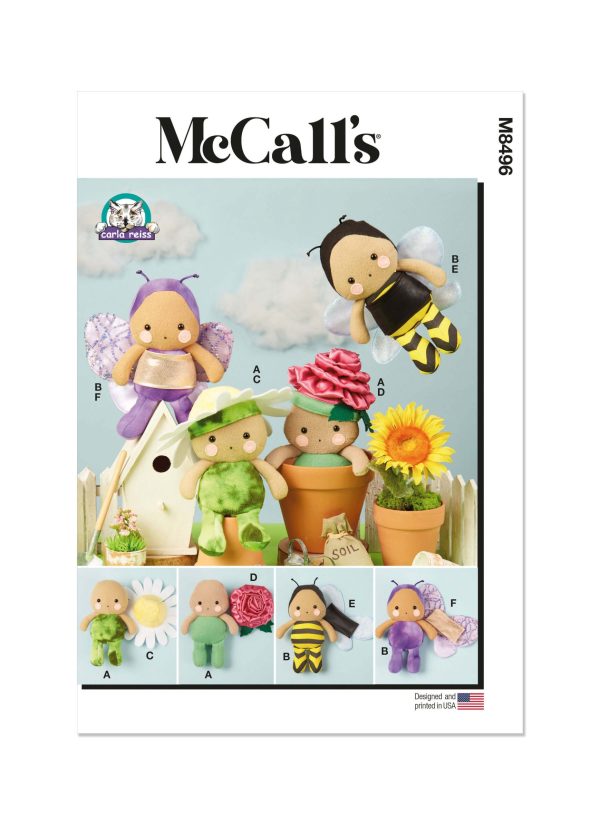 McCall's Sewing Pattern M8496 Plush Dolls and Accessories by Carla Reiss Design