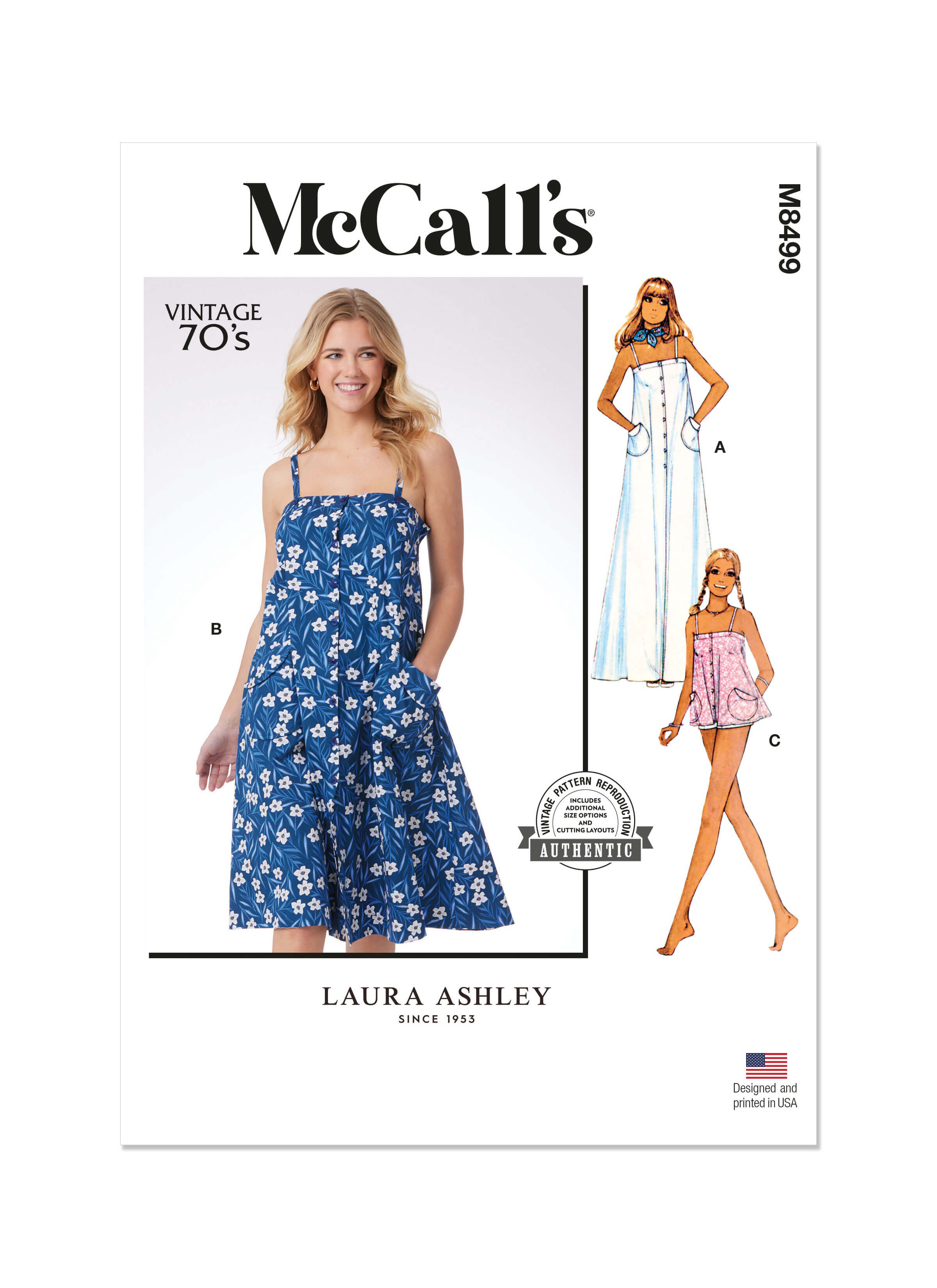 McCall's Sewing Pattern M8499 Misses' Dress and Top by Laura Ashley