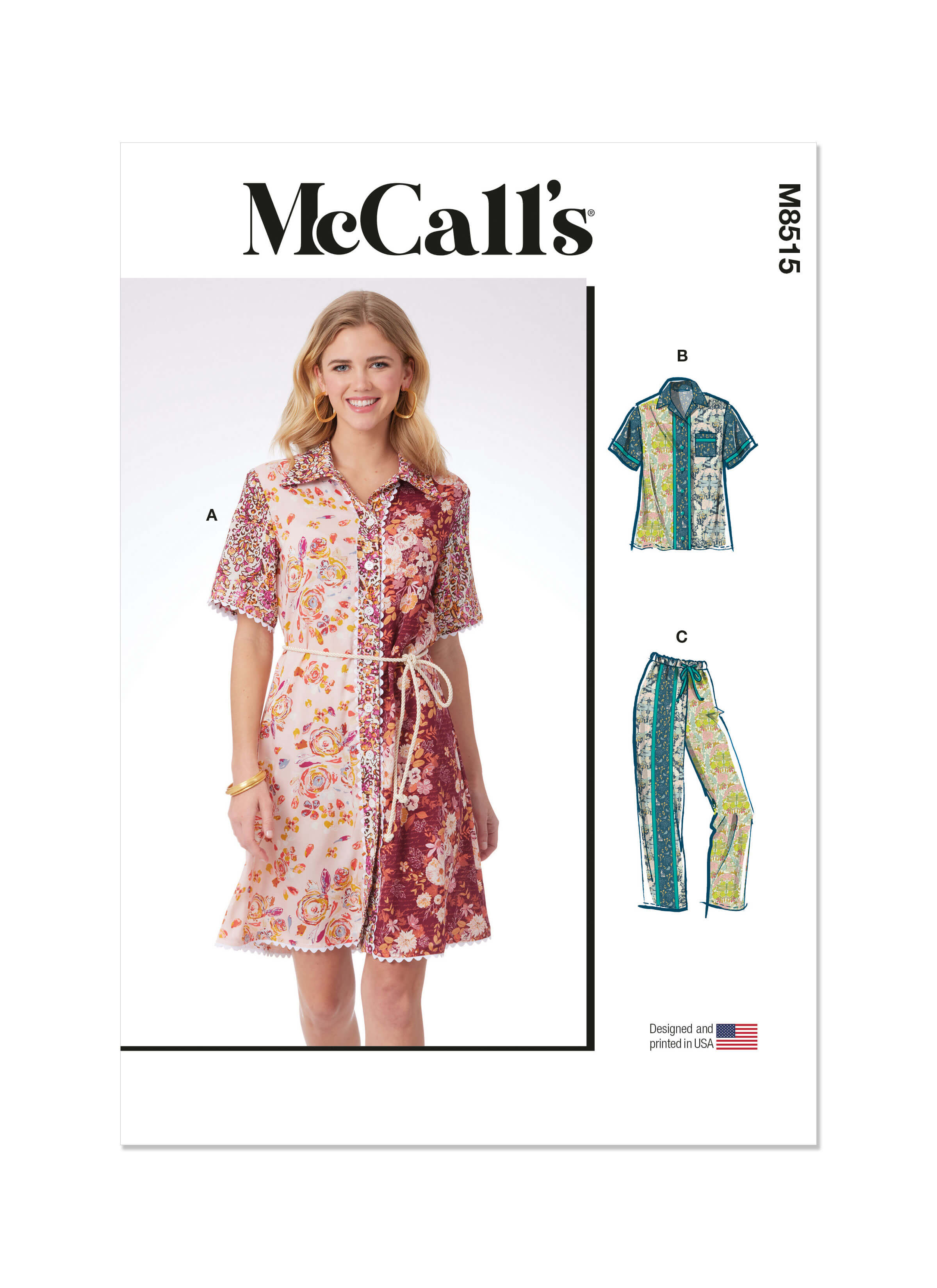 McCall's Sewing Pattern M8515 Misses' Dress, Top and trousers