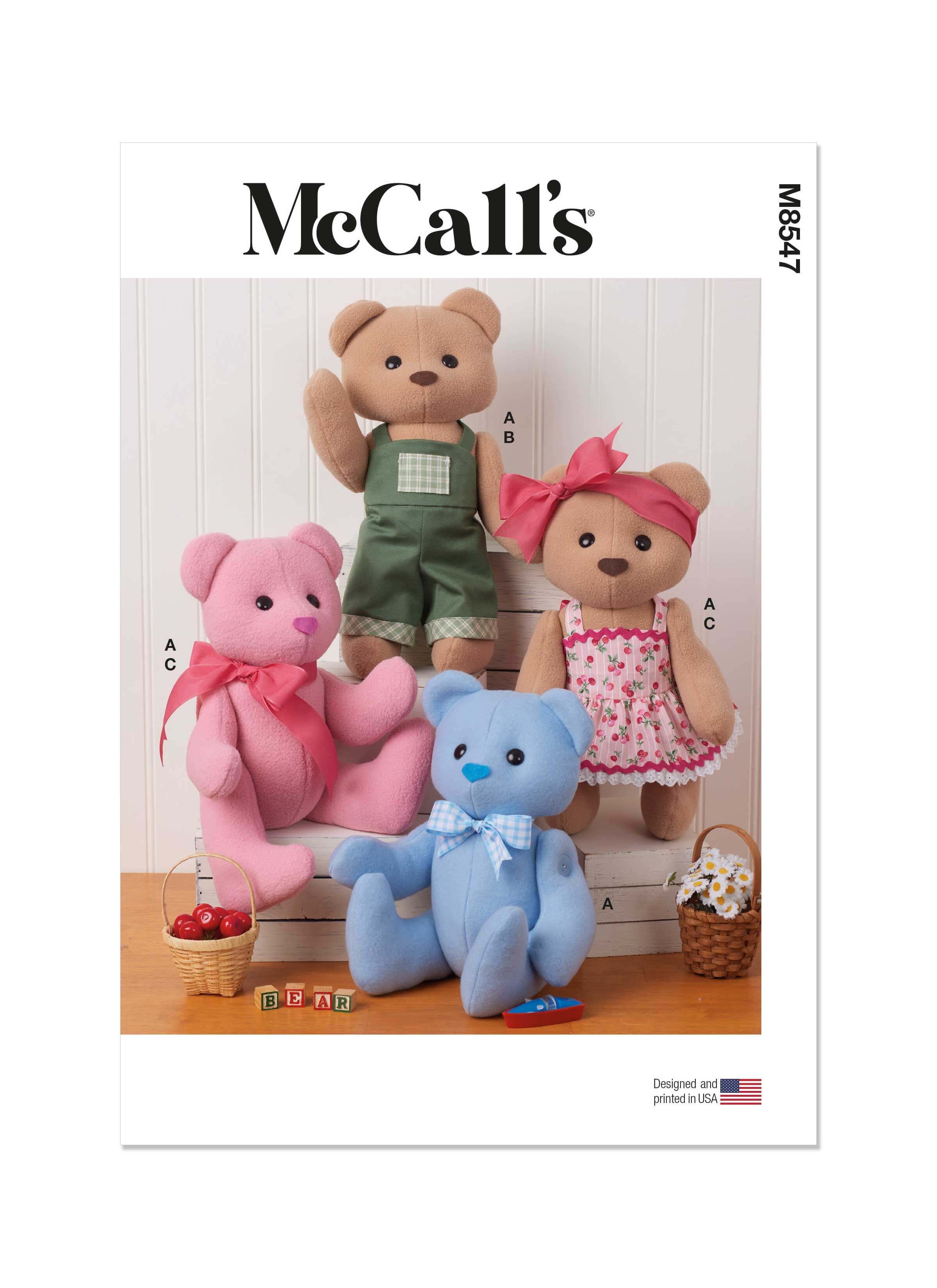 McCall's Sewing Pattern M8547 Button Jointed Bear with Clothes