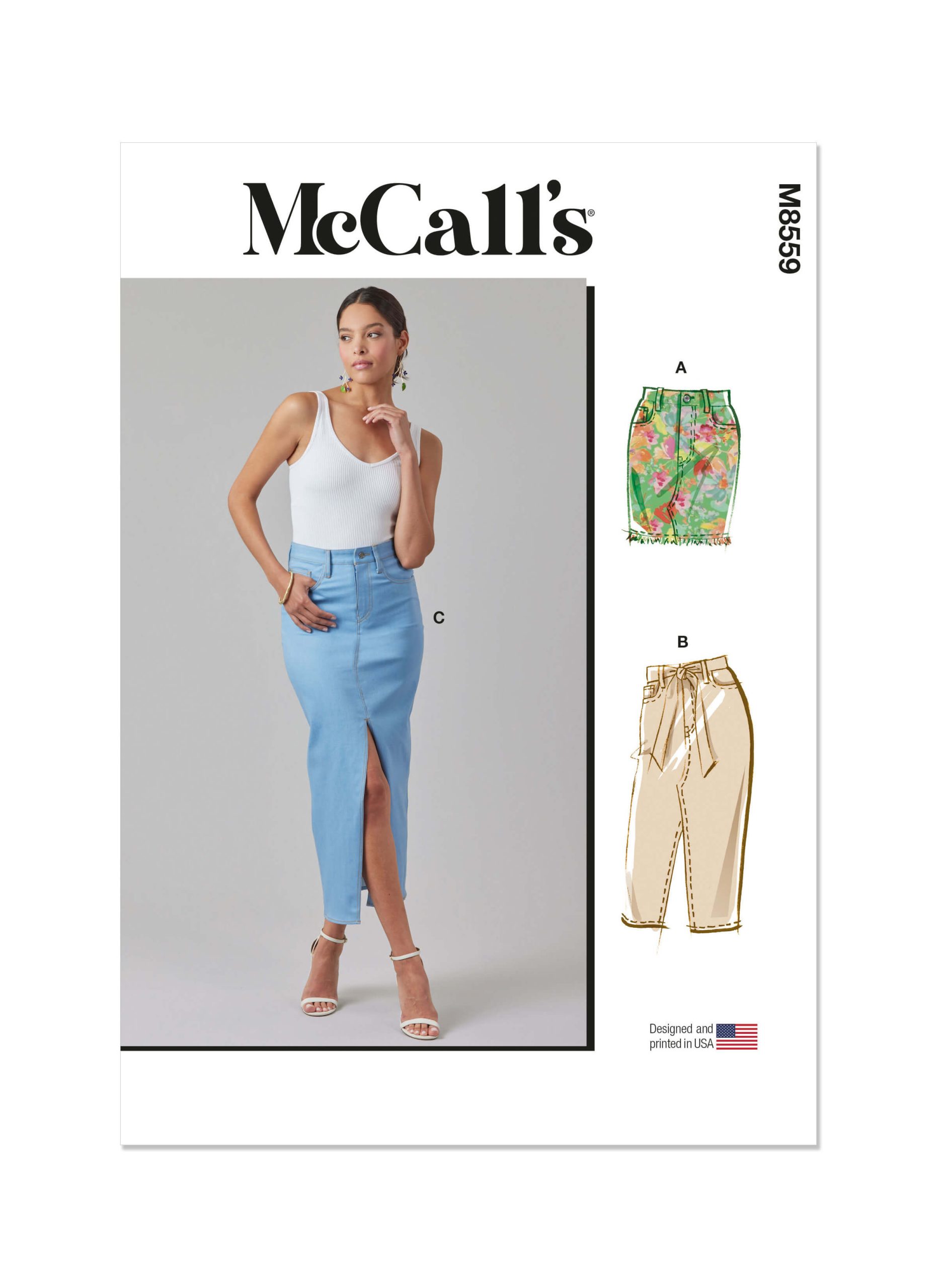 McCall's Sewing Pattern M8559 Misses' and Women's Skirt in Three