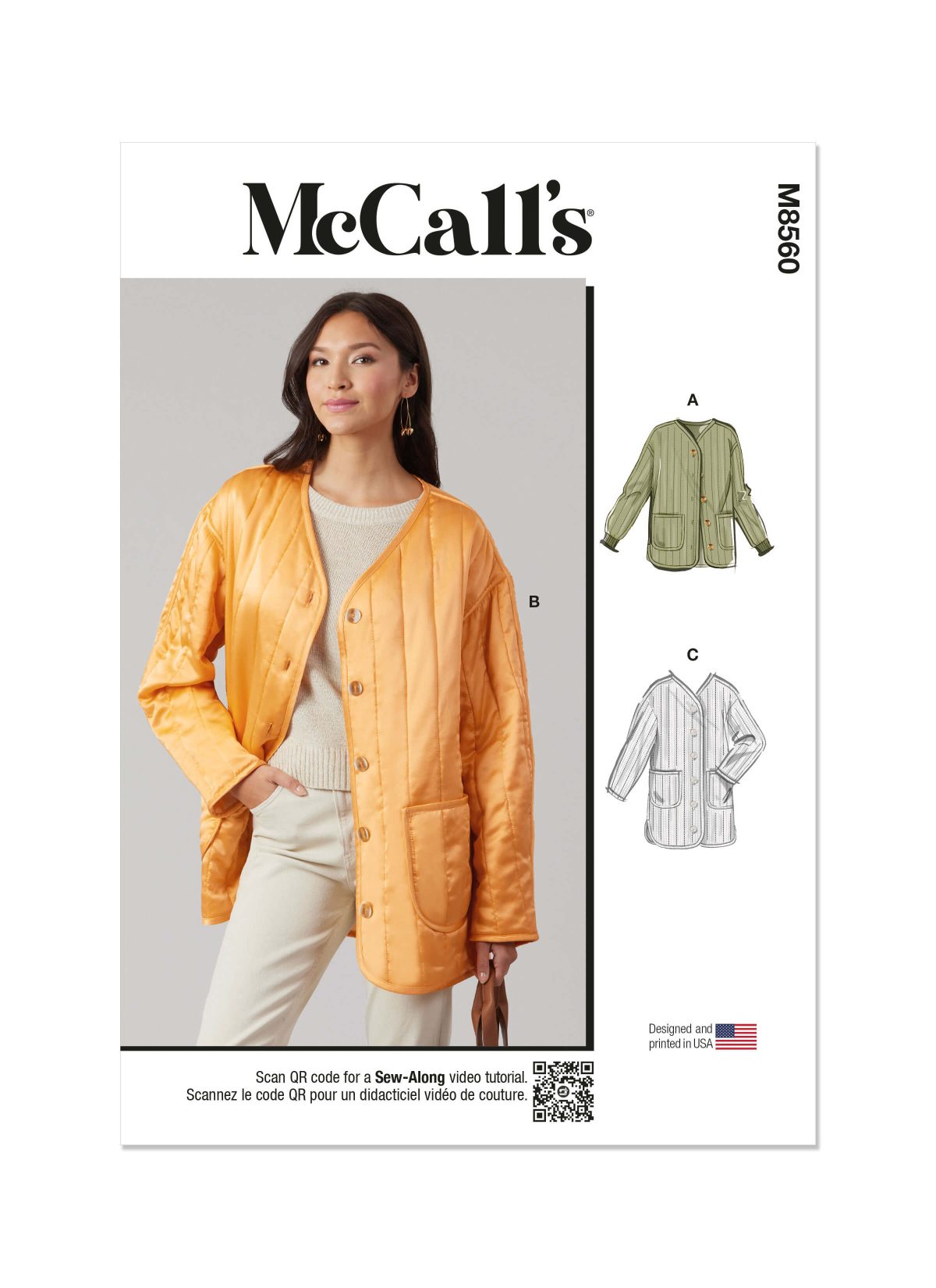 ジャケット・アウター eaphi round design cut sew McCall's Sewing Pattern M8560 Misses' Jacket with Sleeve and