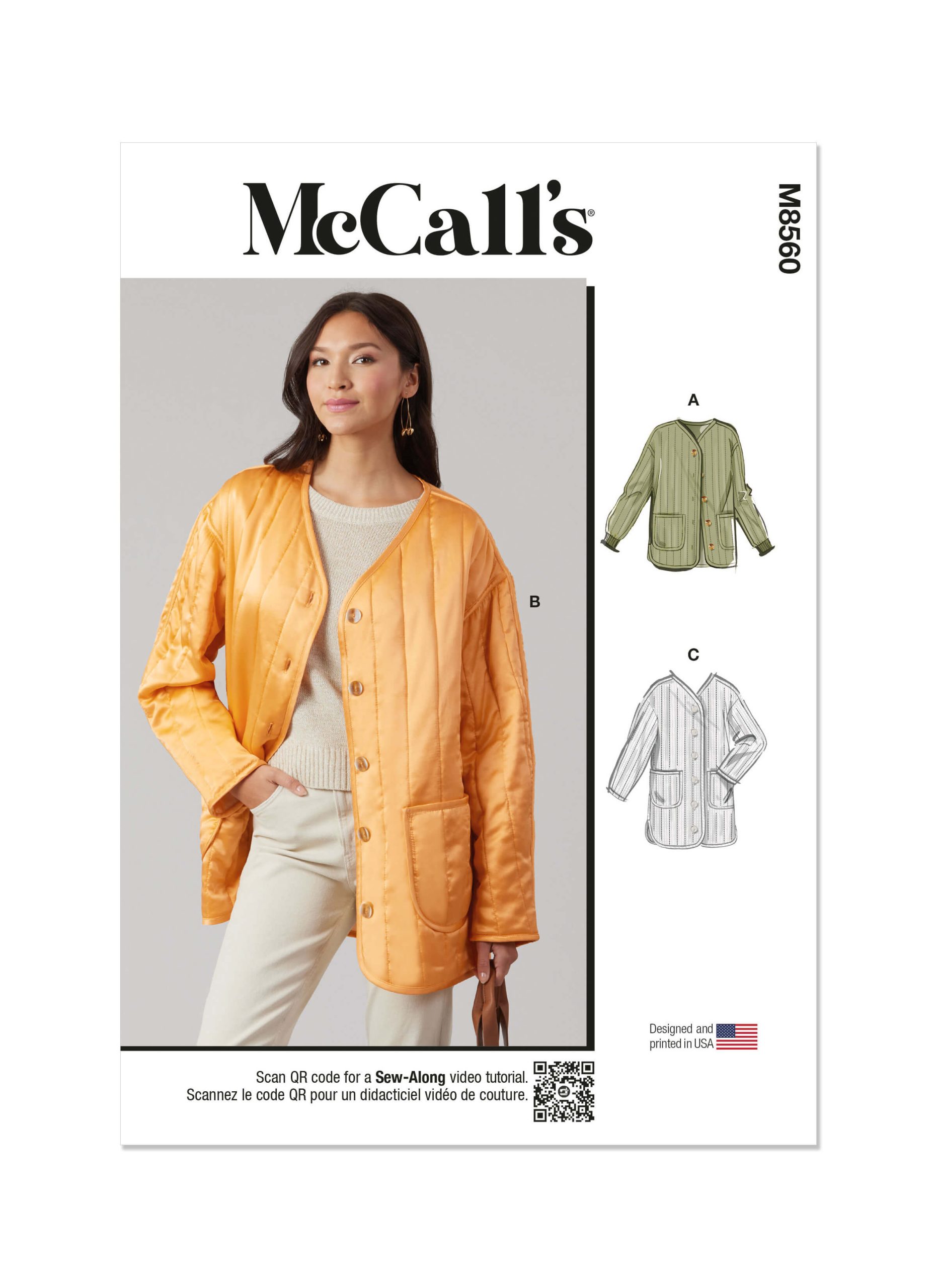 McCall’s Sewing Pattern M8560 Misses’ Jacket with Sleeve and Length Variations