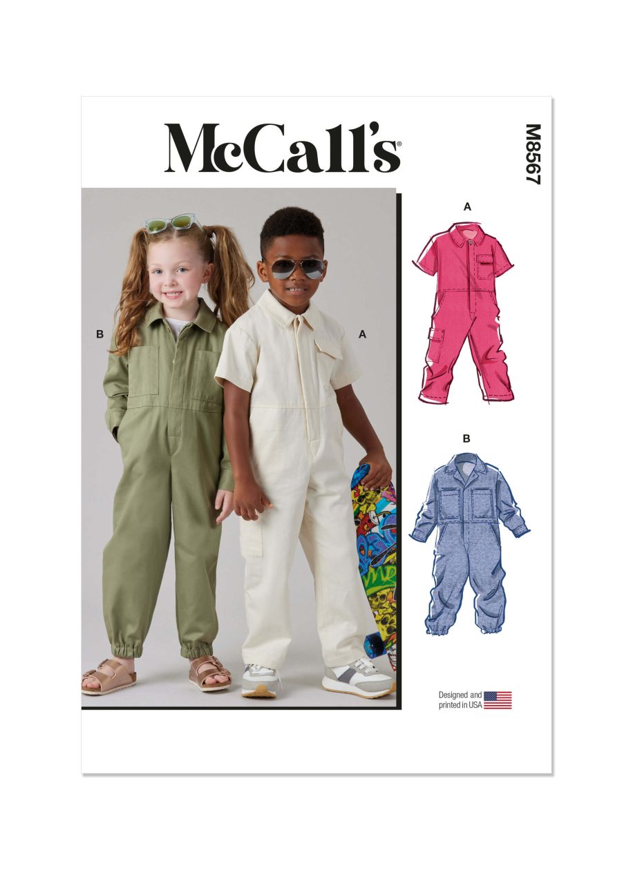 McCall's Sewing Pattern M8567 Children's Jumpsuit with Sleeve Variations