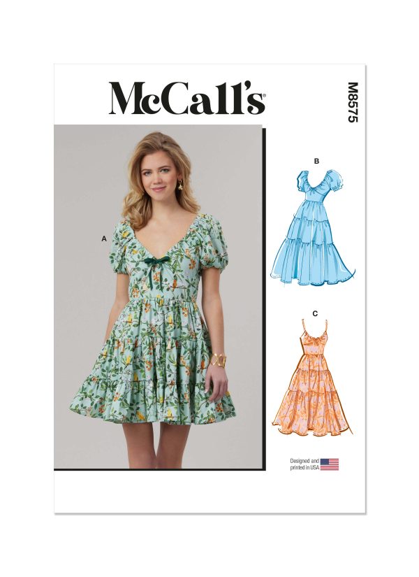 McCall's Sewing Pattern M8575 Misses' Dress with Sleeve and Length Variations