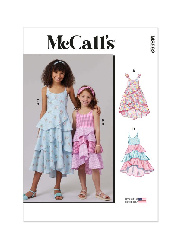 McCall's Sewing Pattern M8592 Children's and Girls' Dresses and Headband