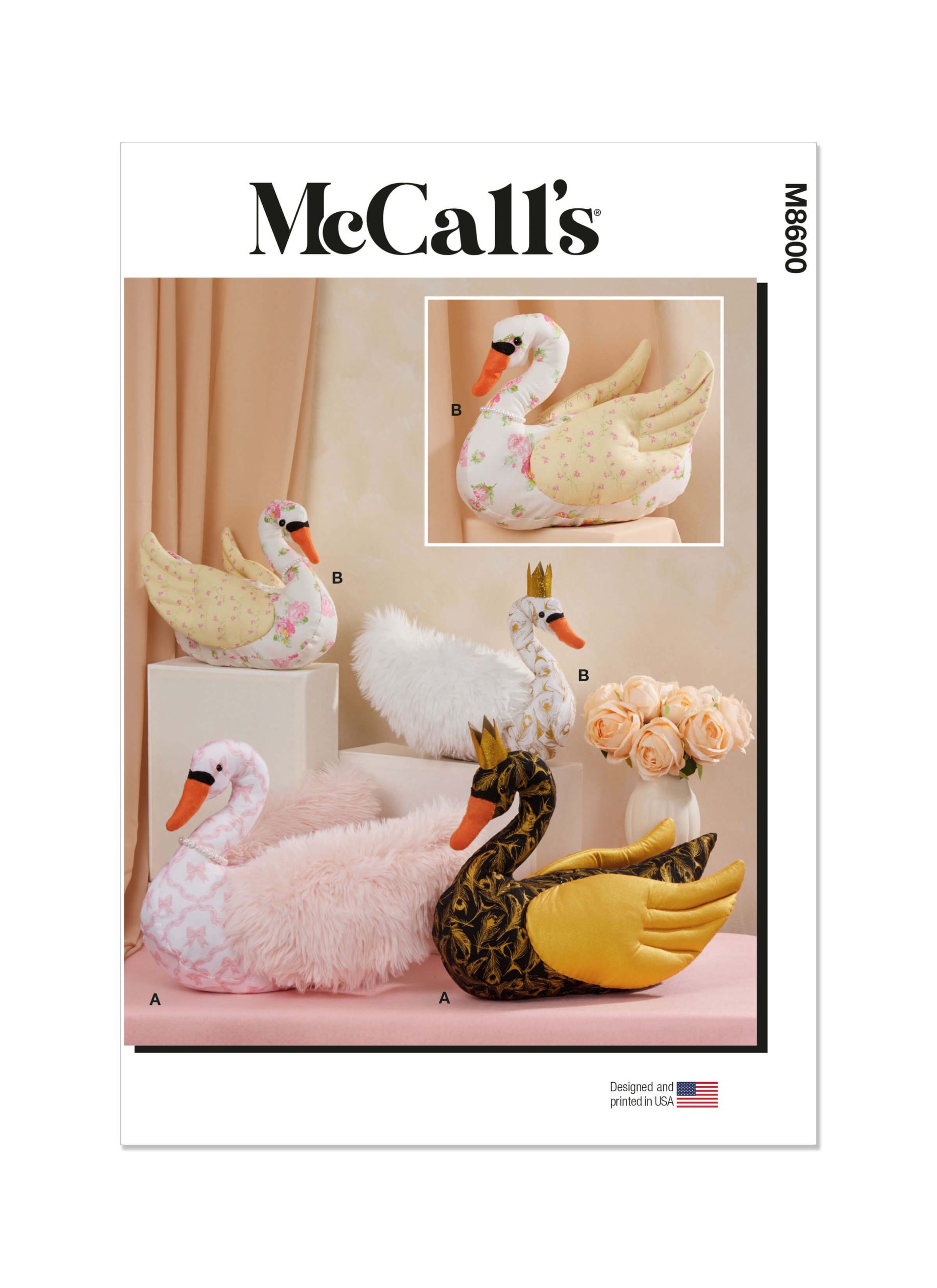 McCall’s Sewing Pattern M8600 Plush Swans in Two Sizes