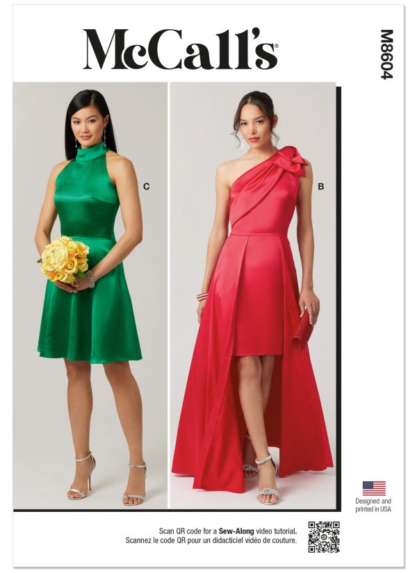 McCall's PDF Sewing Pattern M8604 Misses' and Women's Special Occasion Dresses with Petite Lines