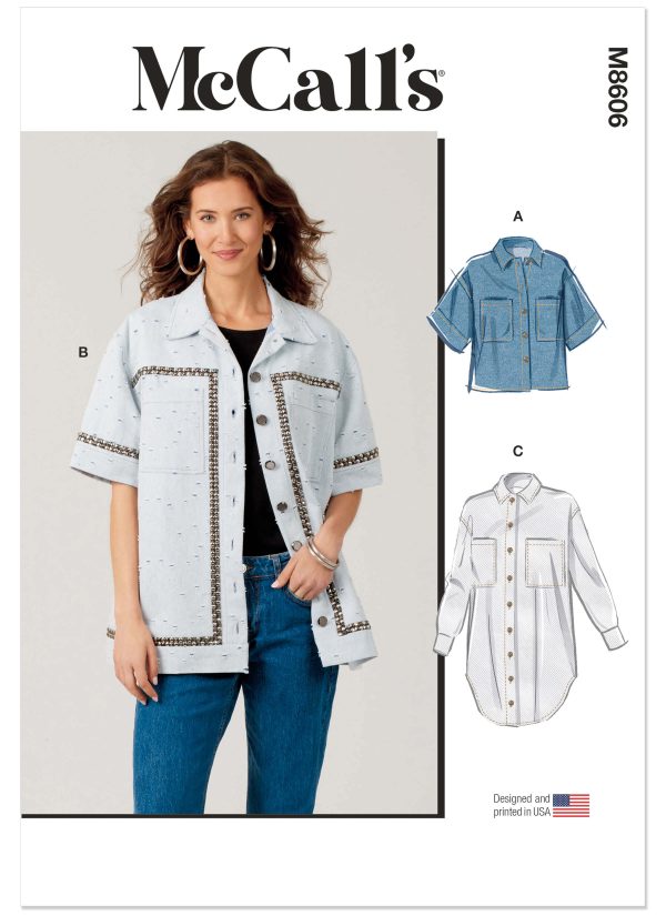 McCall's Sewing Pattern M8606 Misses' Shirt with Sleeve and Hemline Variations