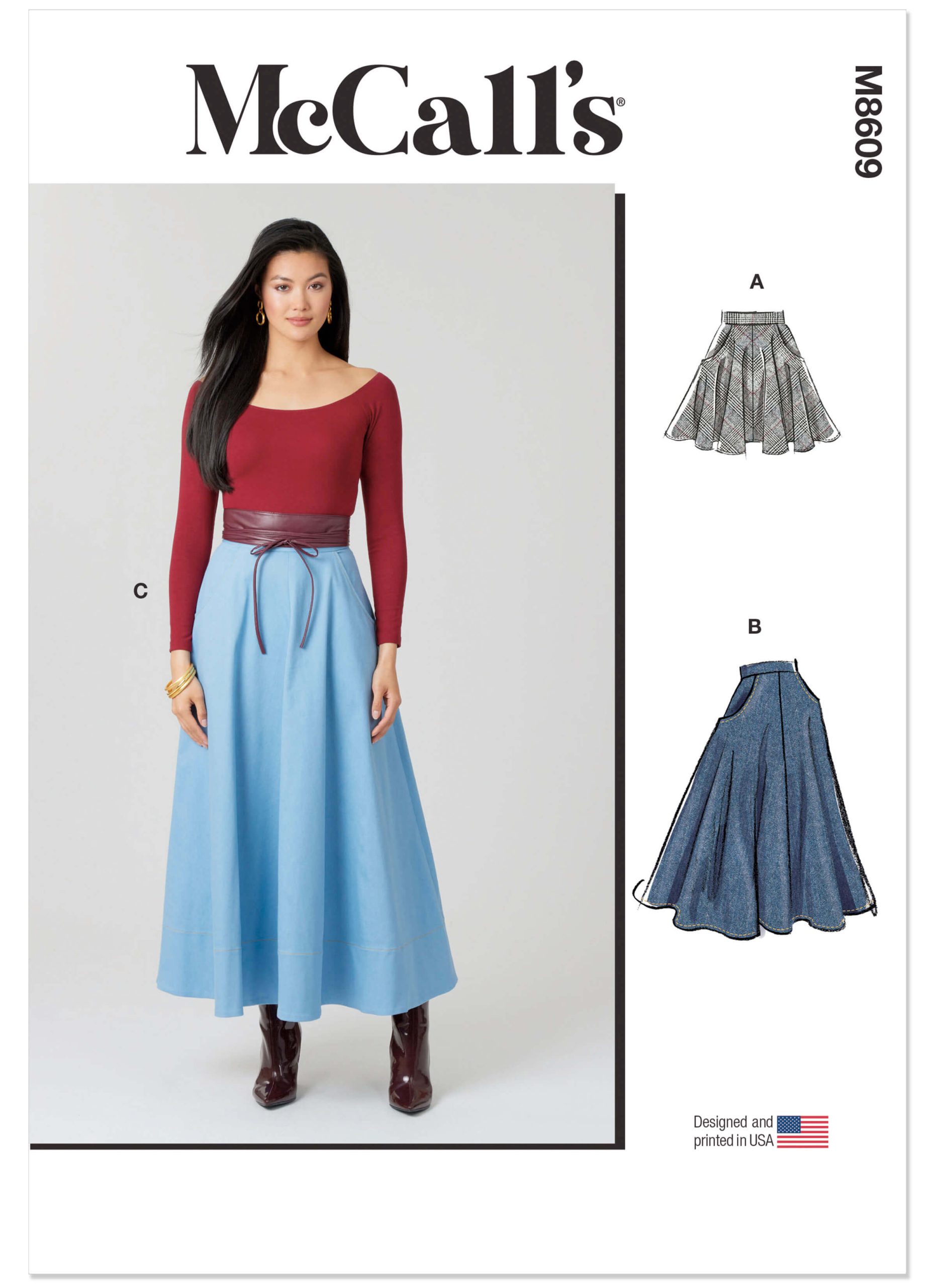 McCall’s Sewing Pattern M8609 Misses’ Skirt in Three Lengths