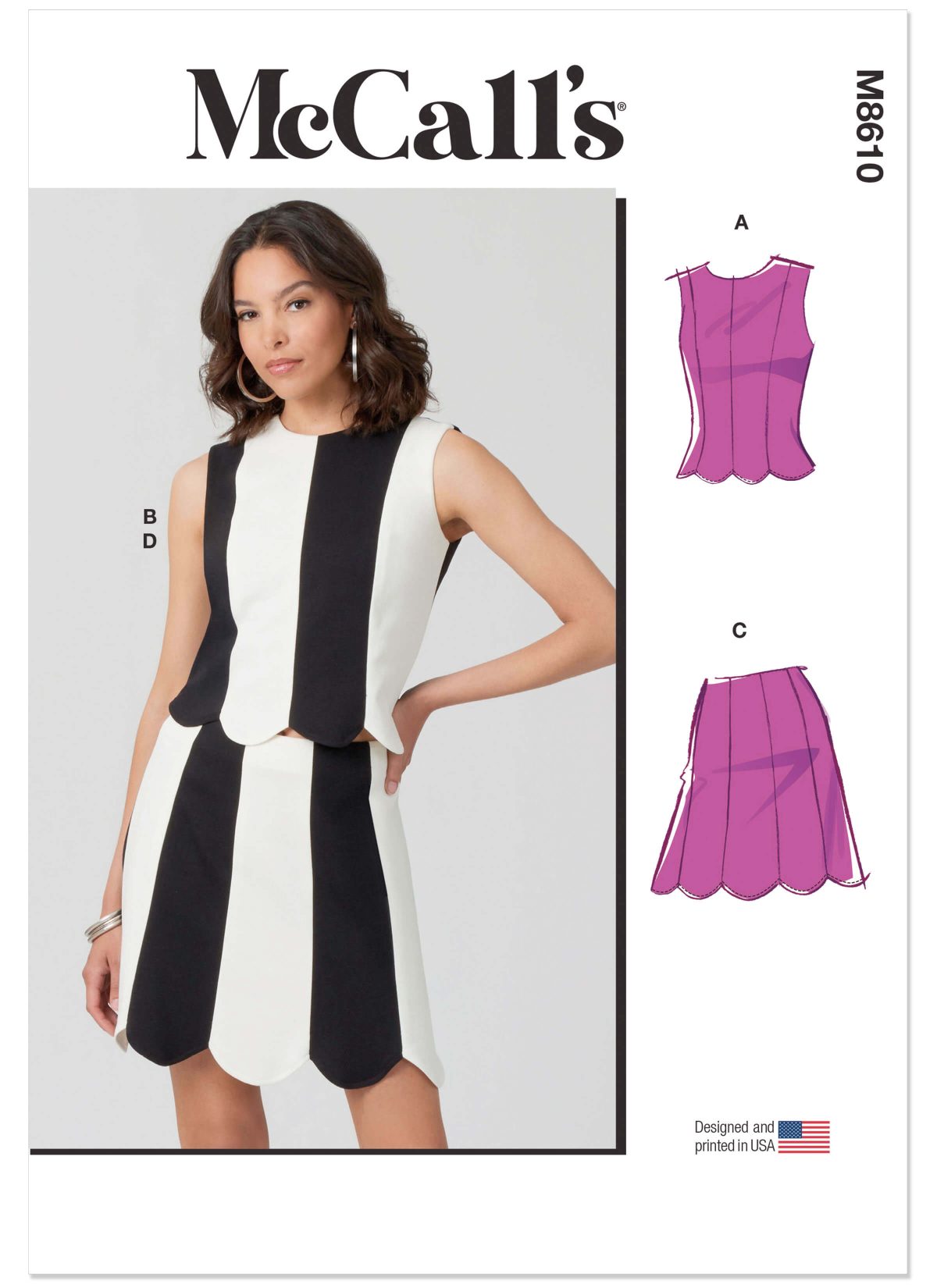 McCall's Sewing Pattern M8610 Misses' Fitted Knit Top and Skirt