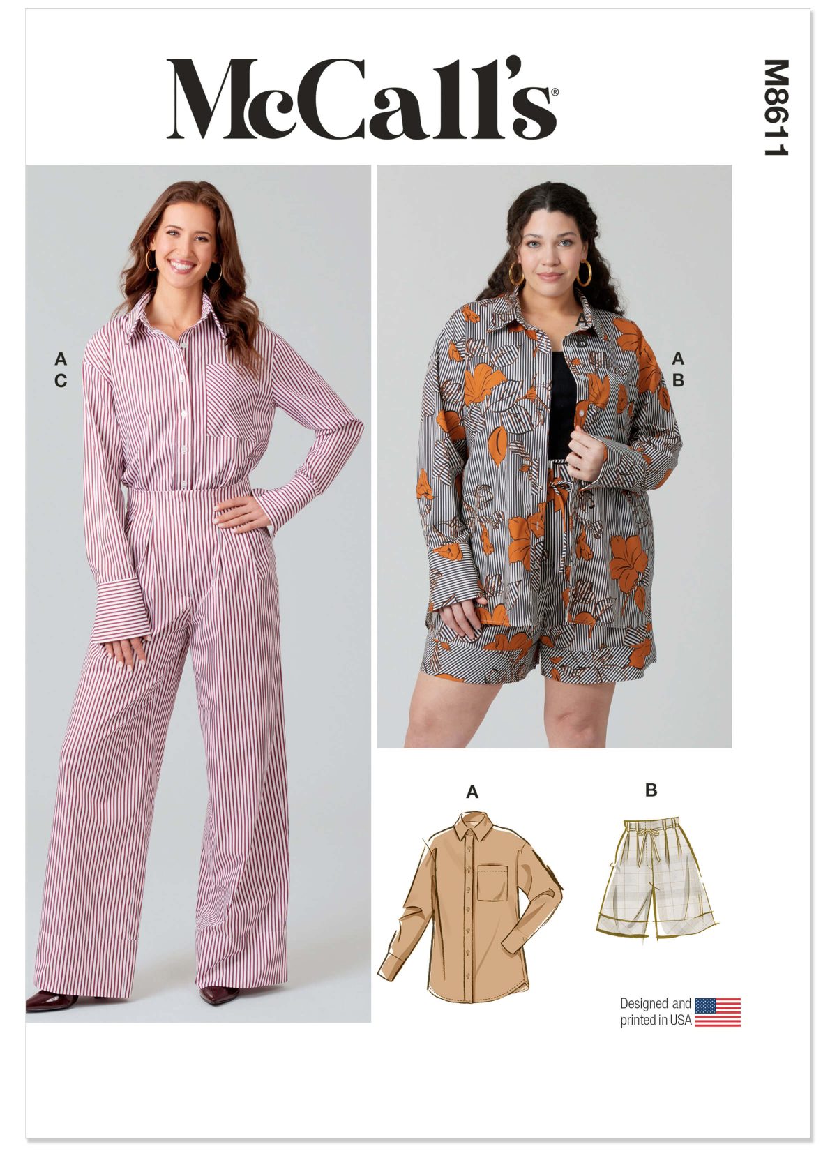 McCall's Sewing Pattern M8611 Misses' and Women's Shirt, Shorts and Trousers