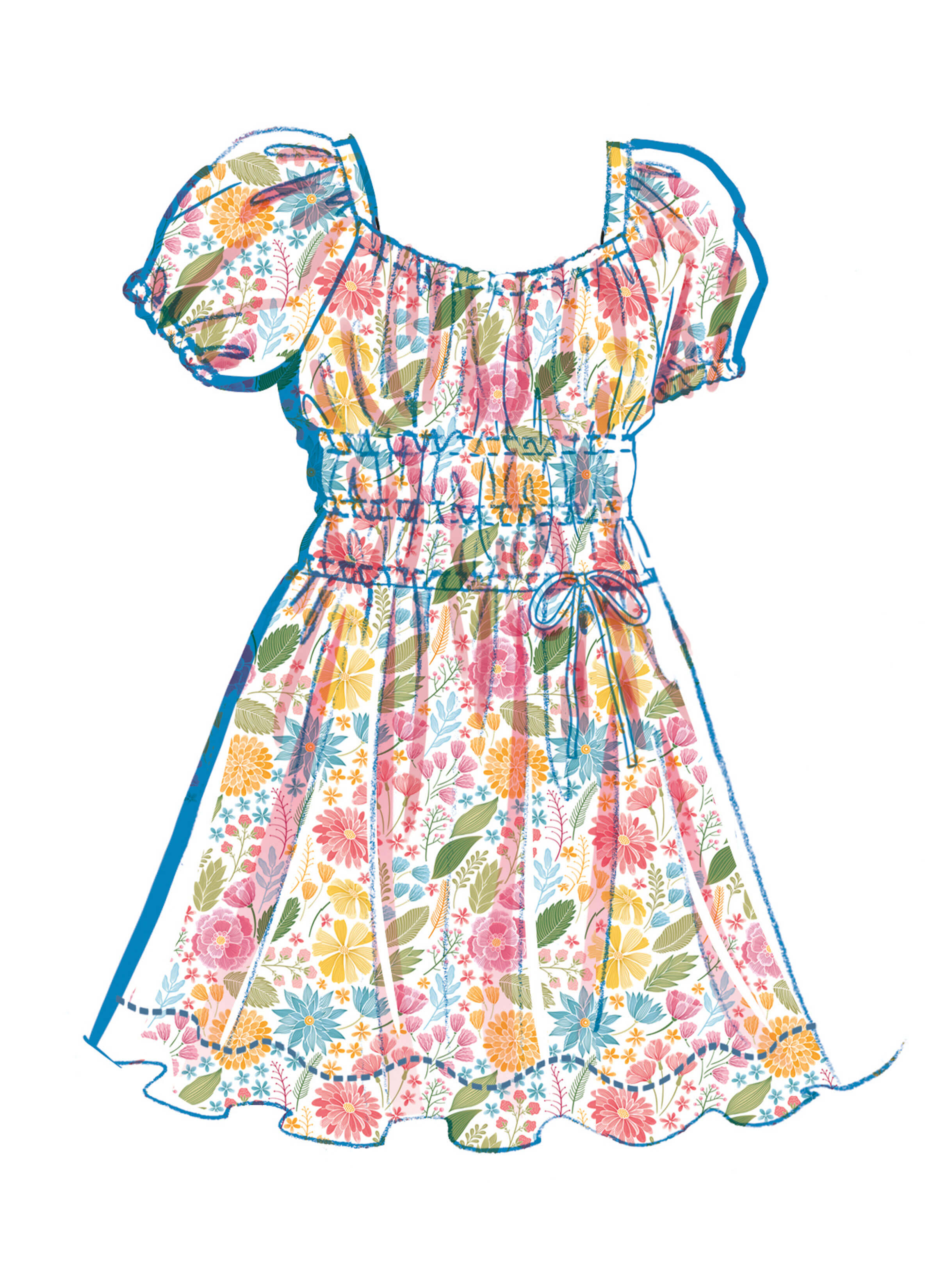 McCall's Sewing Pattern M8619 Girls' Ruched Dress, Top and Skirt