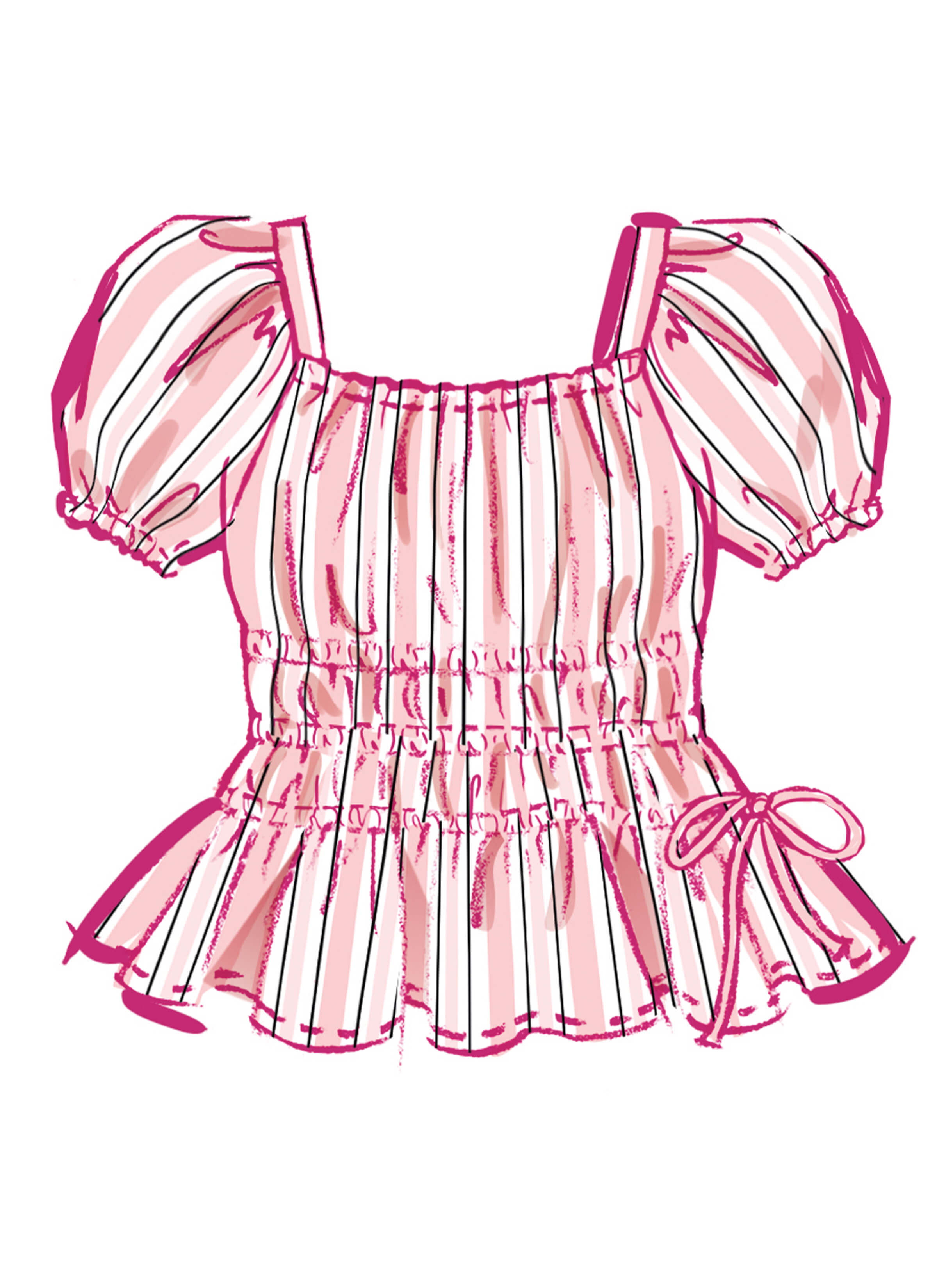 McCall's Sewing Pattern M8619 Girls' Ruched Dress, Top and Skirt