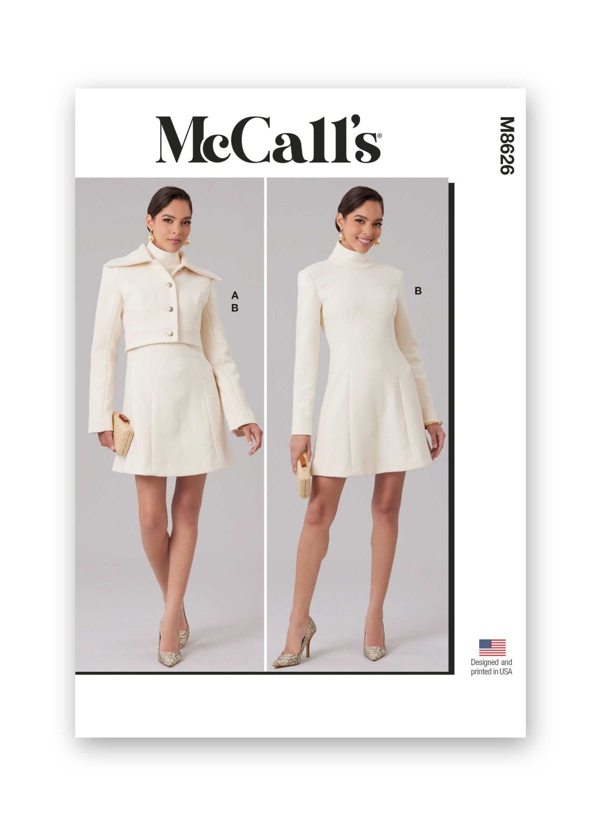 McCall's Sewing Pattern M8626 Misses' Cropped Jacket and Princess Seam Dress