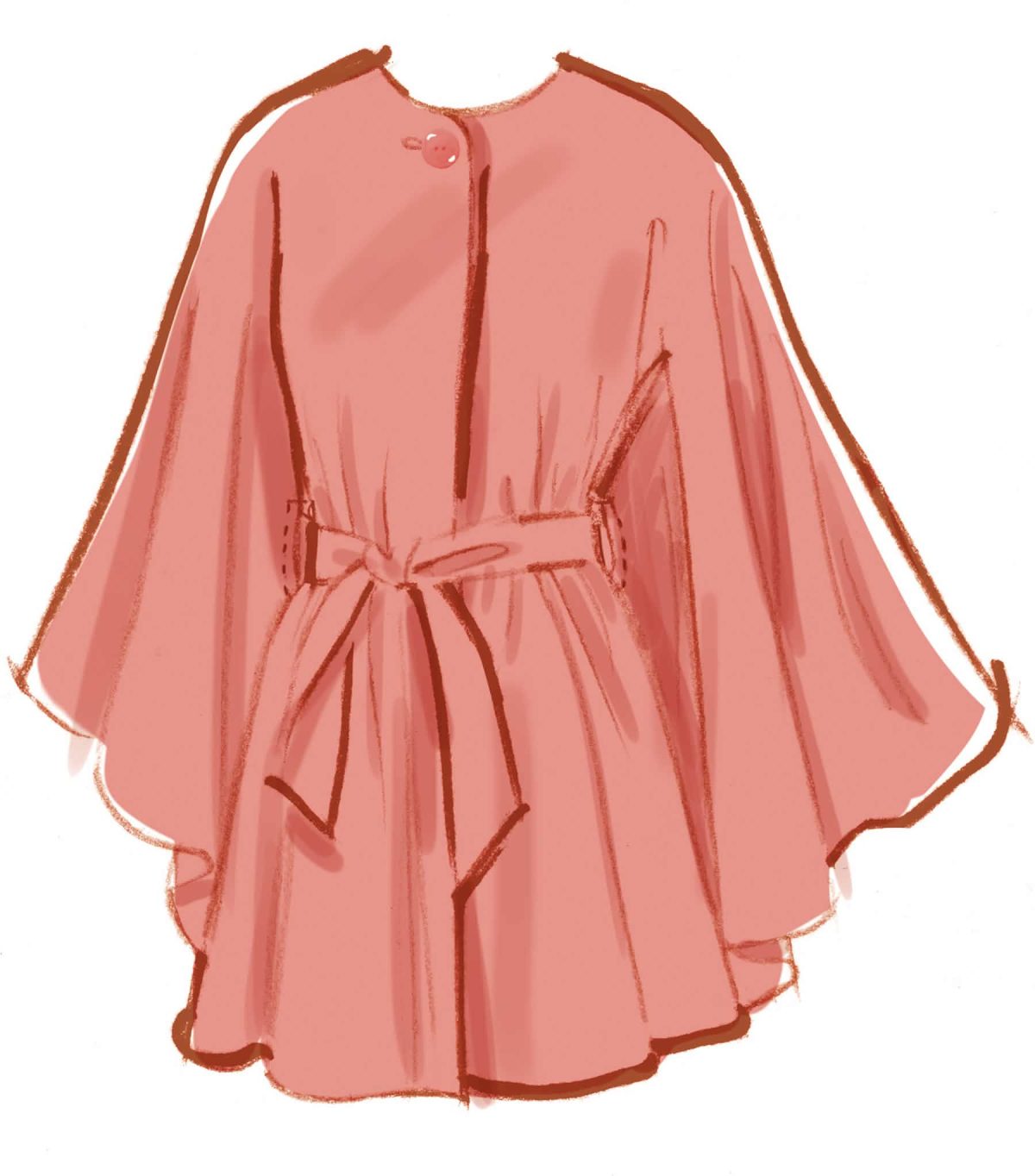 McCall's Sewing Pattern M8628 Misses' Cape in Two Lengths and Tie Belt