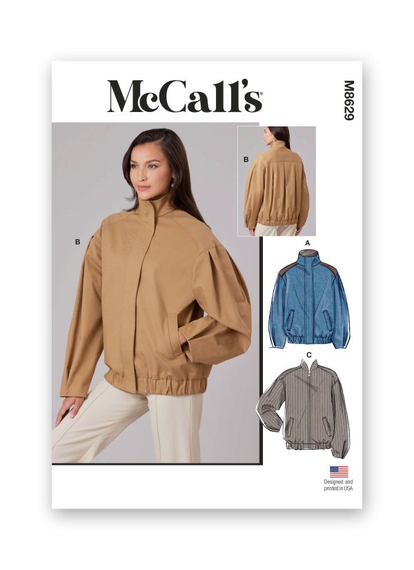 McCall's Sewing Pattern M8629 Misses' Blouson Jacket with Neckline Variations