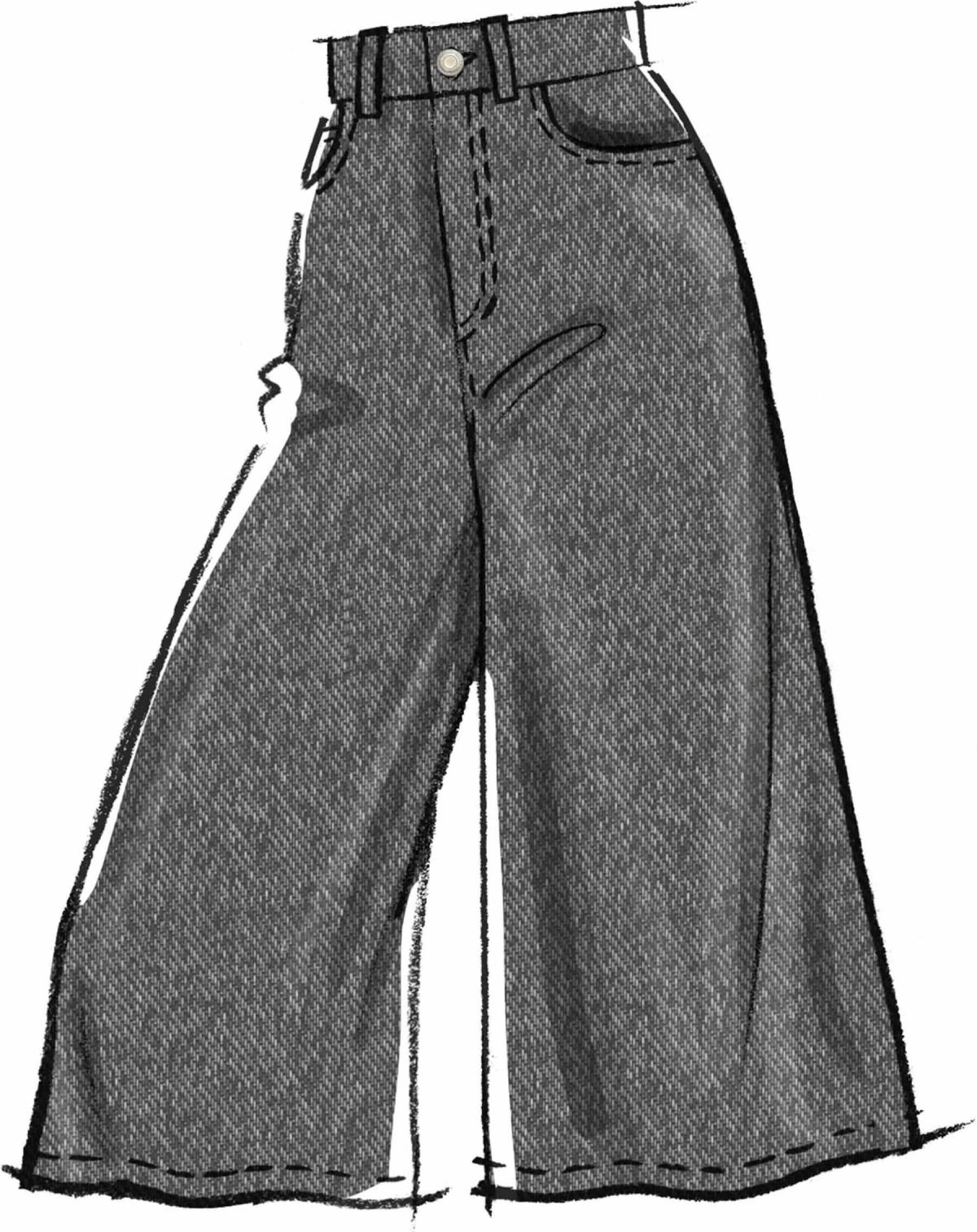 McCall's Sewing Pattern M8630 Misses' Wide Leg Jeans in Two Lengths